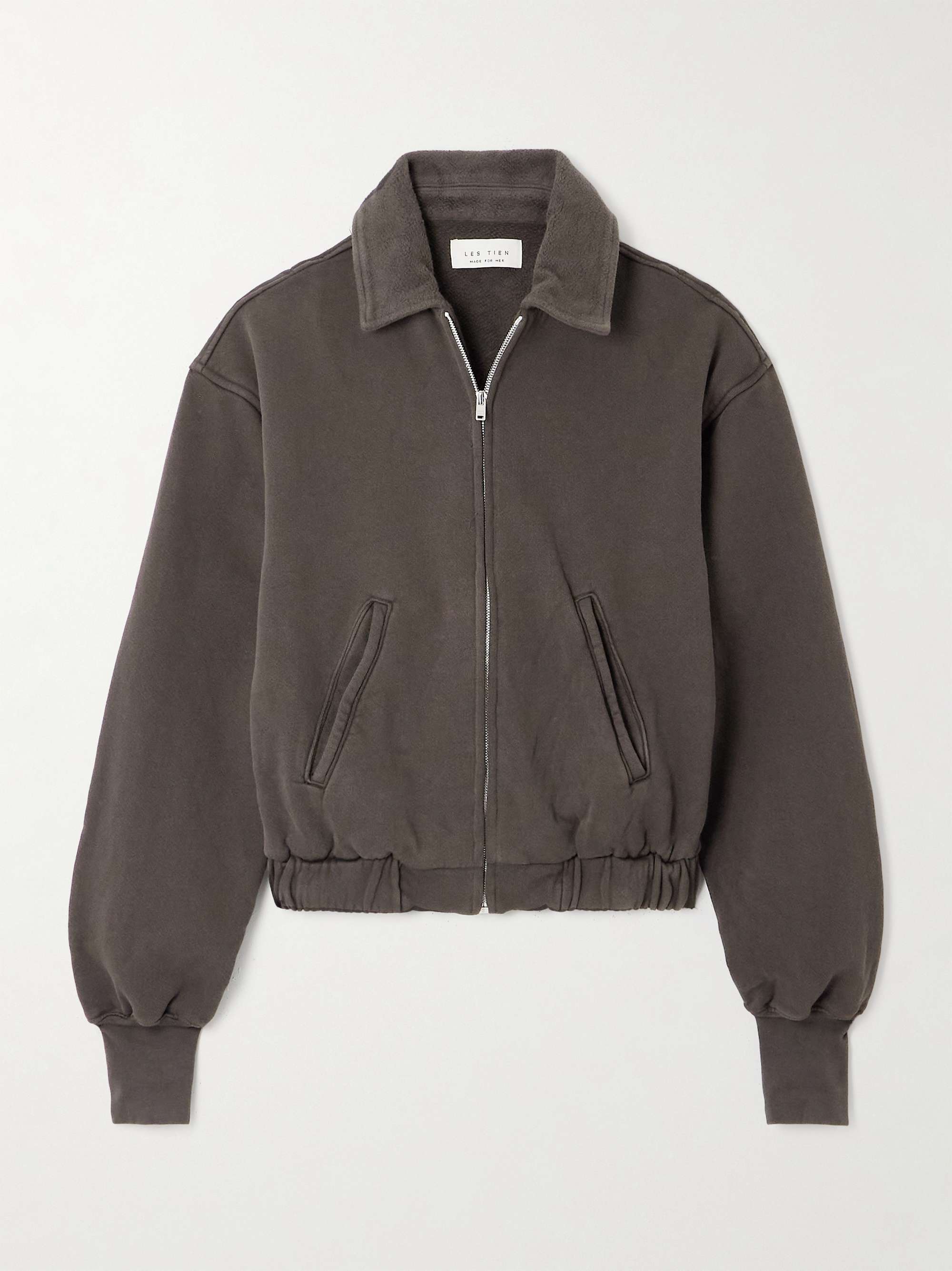 Courtney fleece-trimmed cotton-jersey jacket view