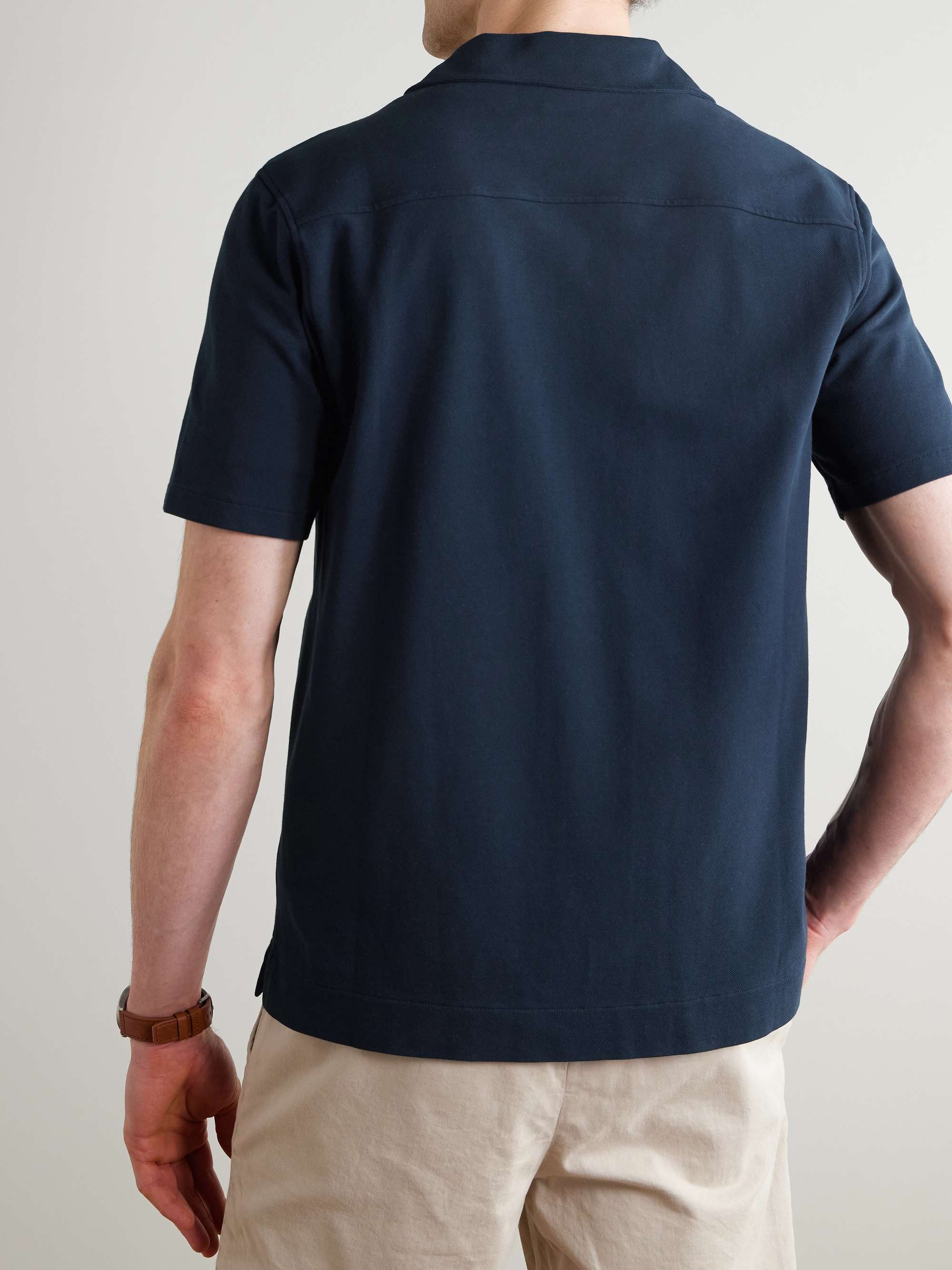 Camp-Collar Cotton-Piqué Shirt view