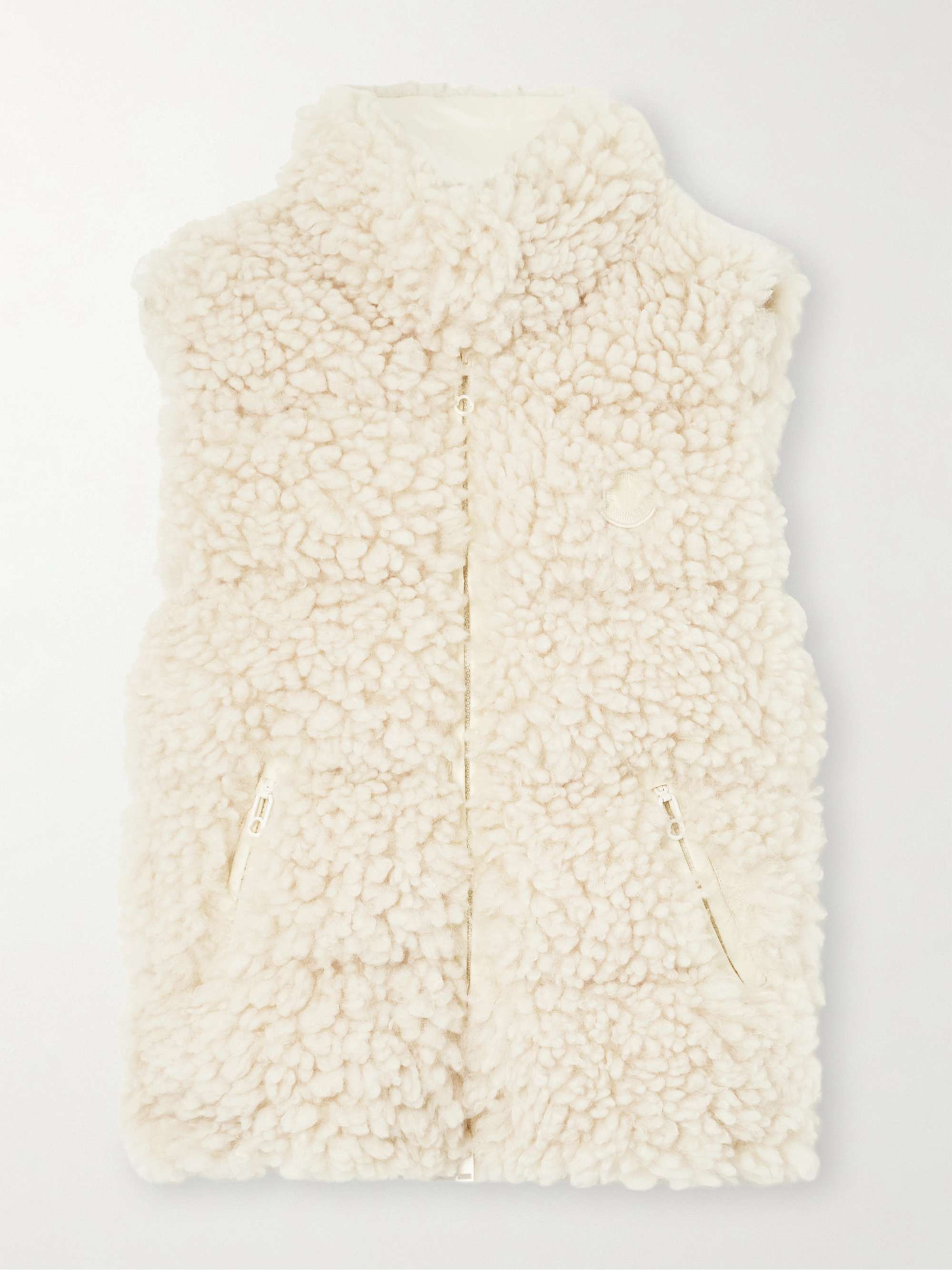Quilted faux shearling down gilet view