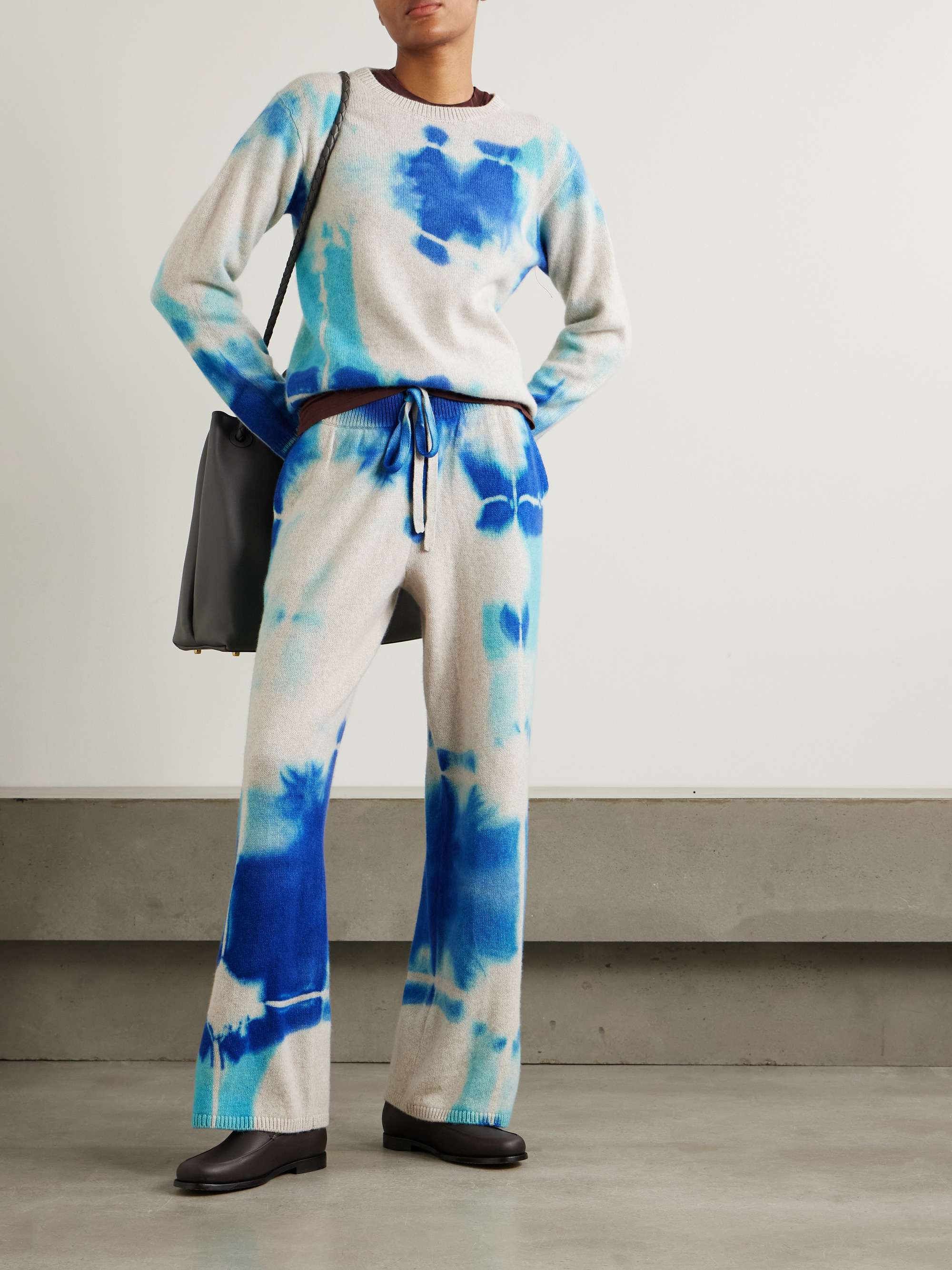 Rorschach tie-dyed cashmere straight-leg pants view