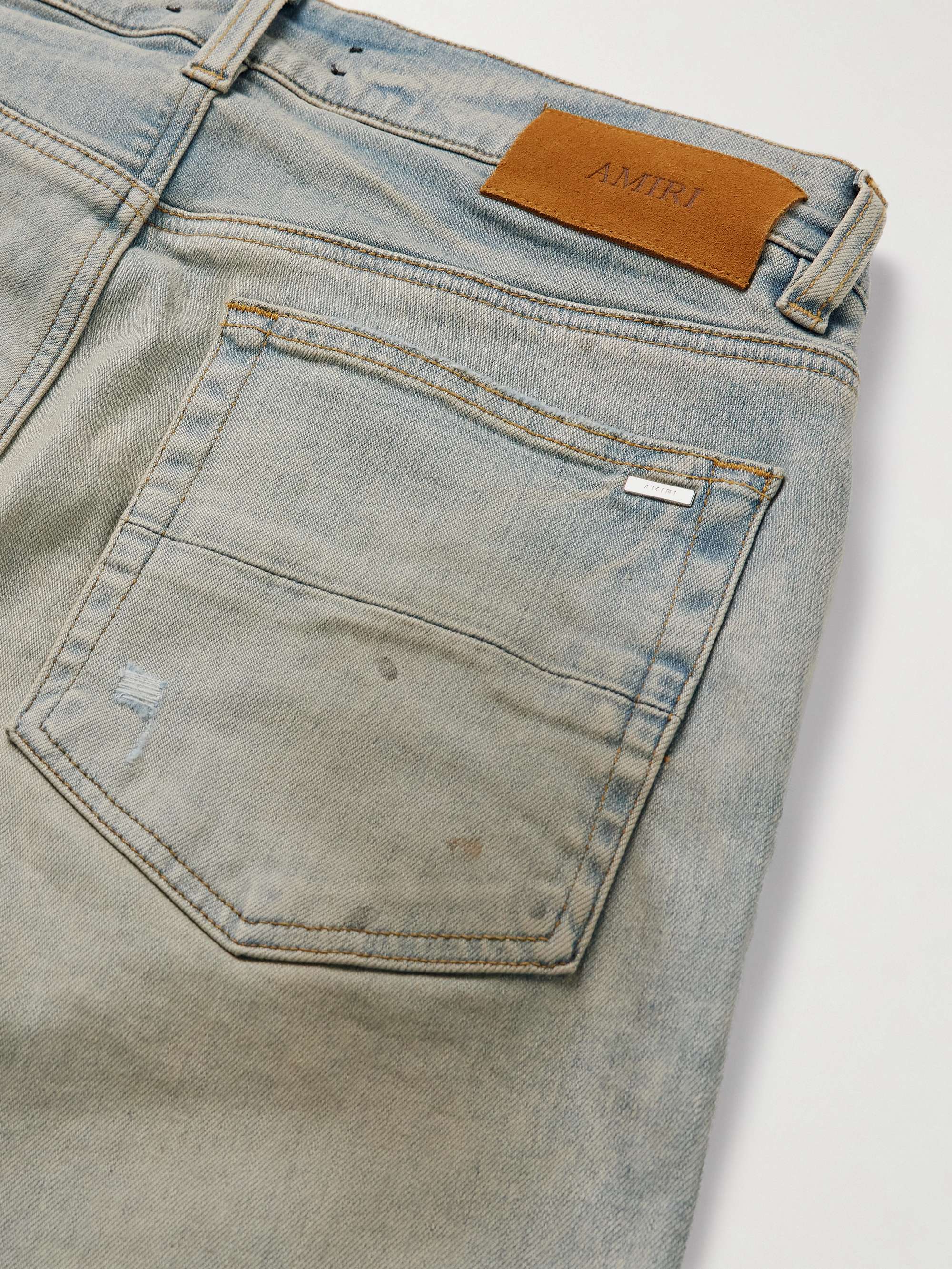 Stack Skinny-Fit Distressed Jeans view