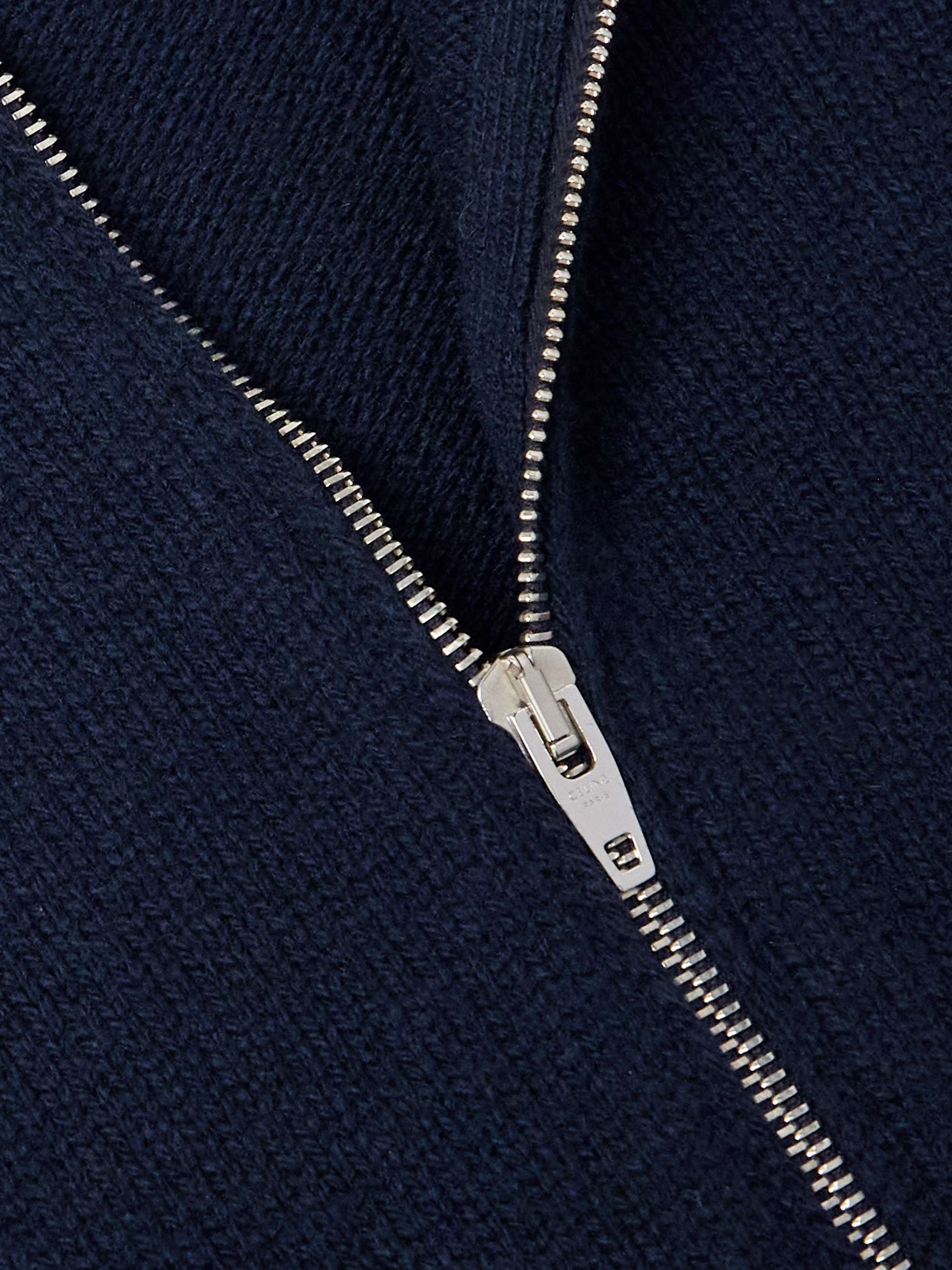 Logo-Embroidered Wool and Cashmere-Blend Zip-Up Cardigan view