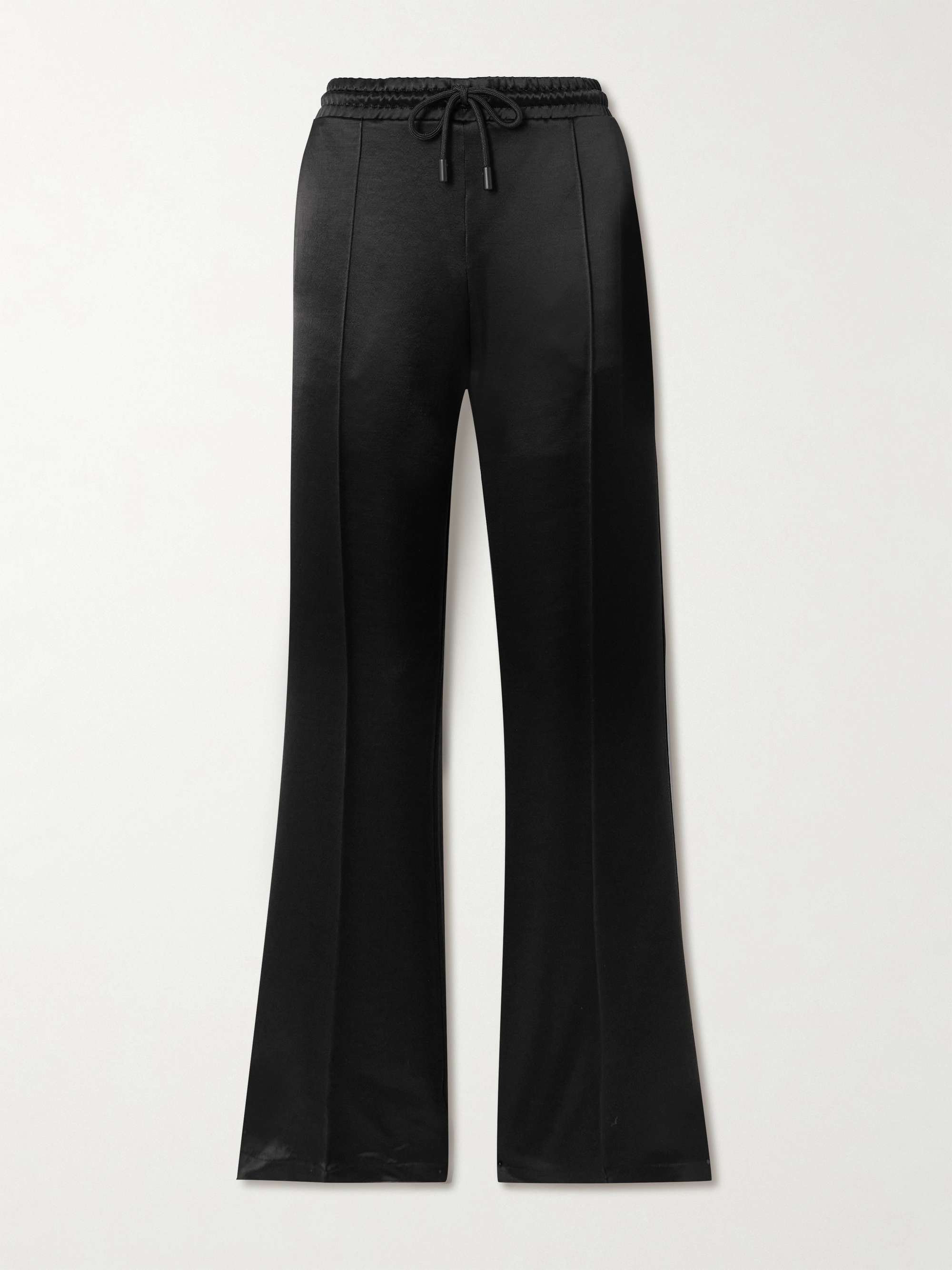 Satin straight-leg track pants view