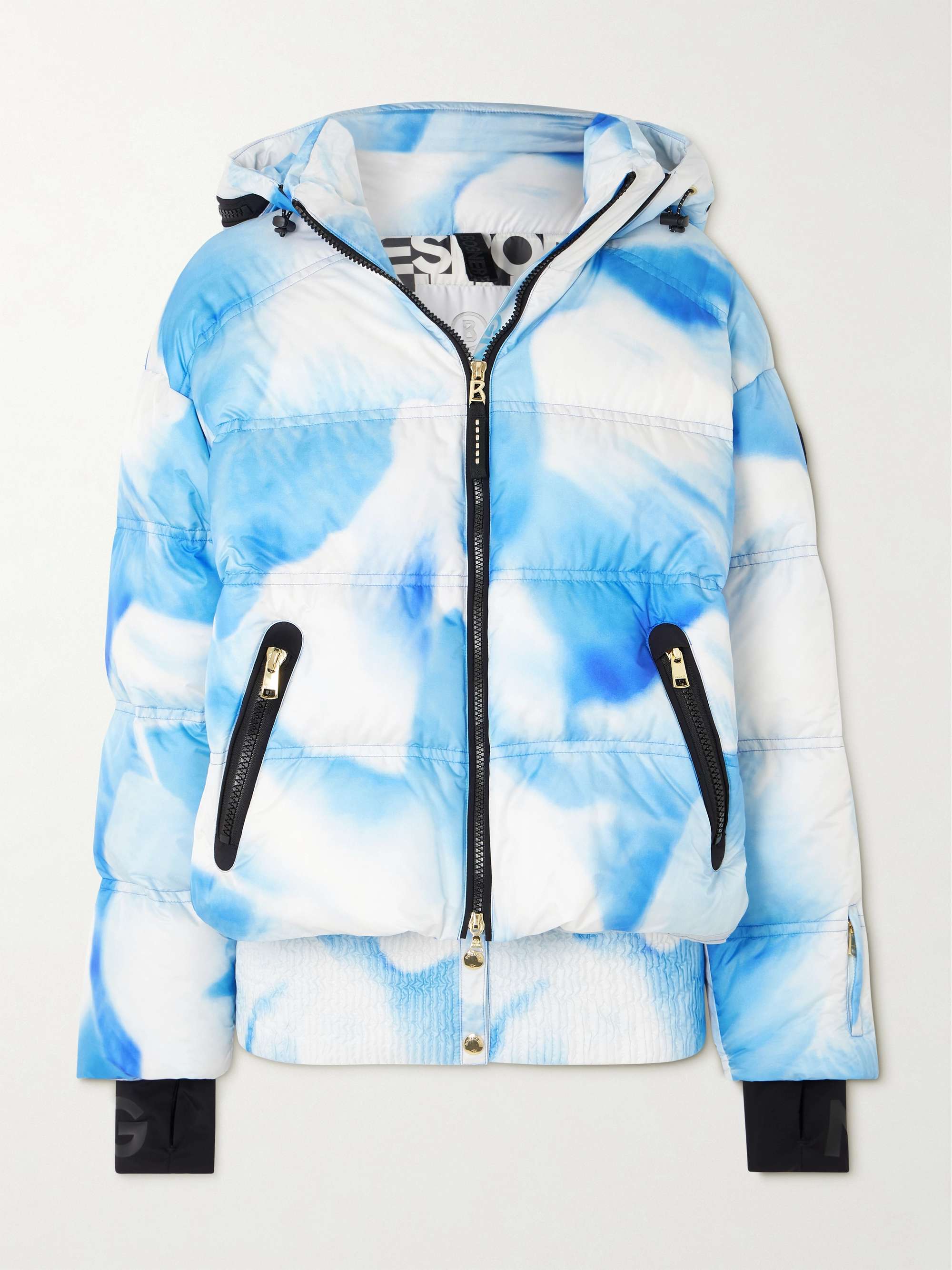 Kelly hooded printed quilted ski jacket view
