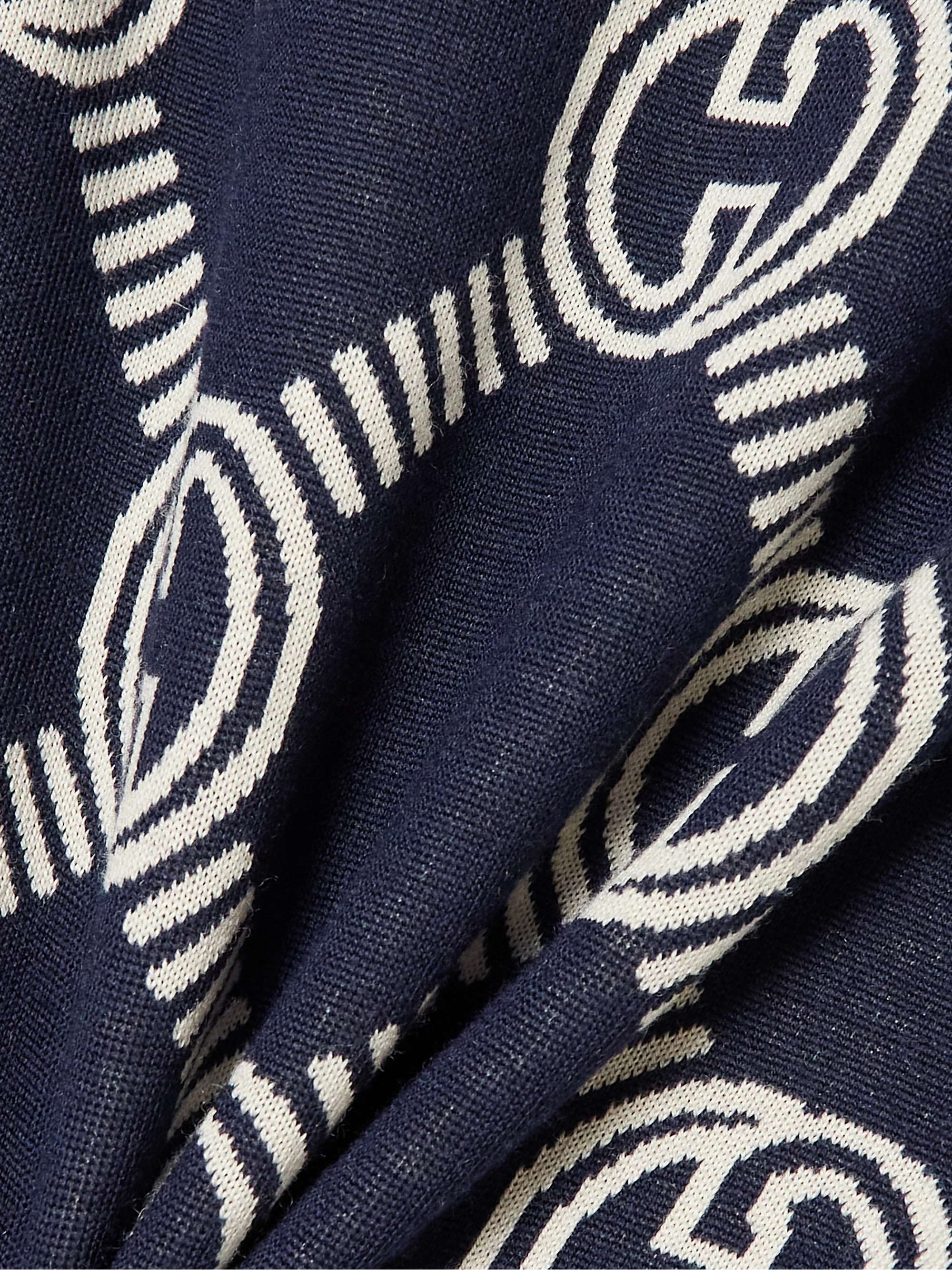 Reversible jacquard-knit wool-blend cardigan view