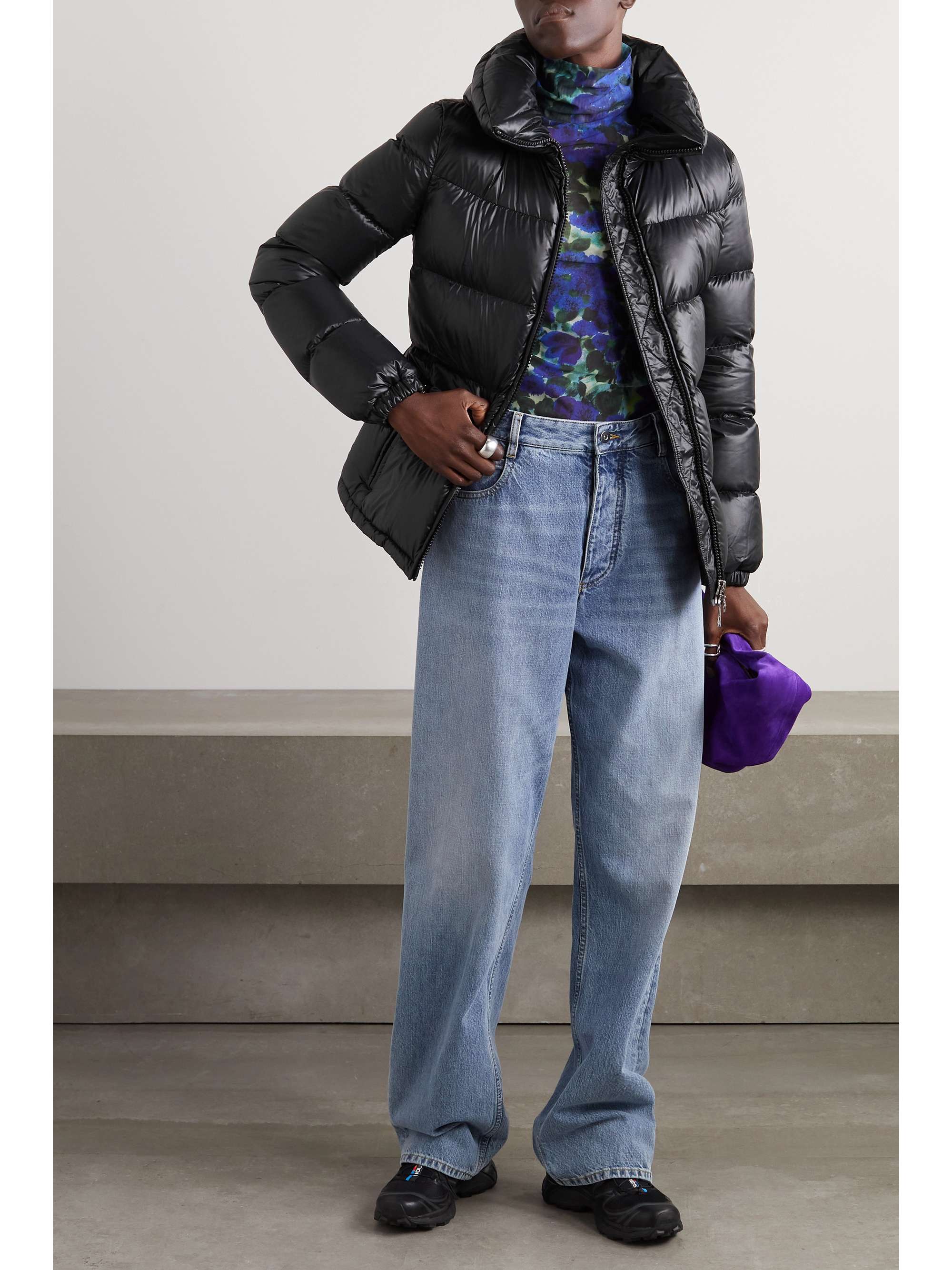 Douro hooded appliquéd quilted shell down jacket view