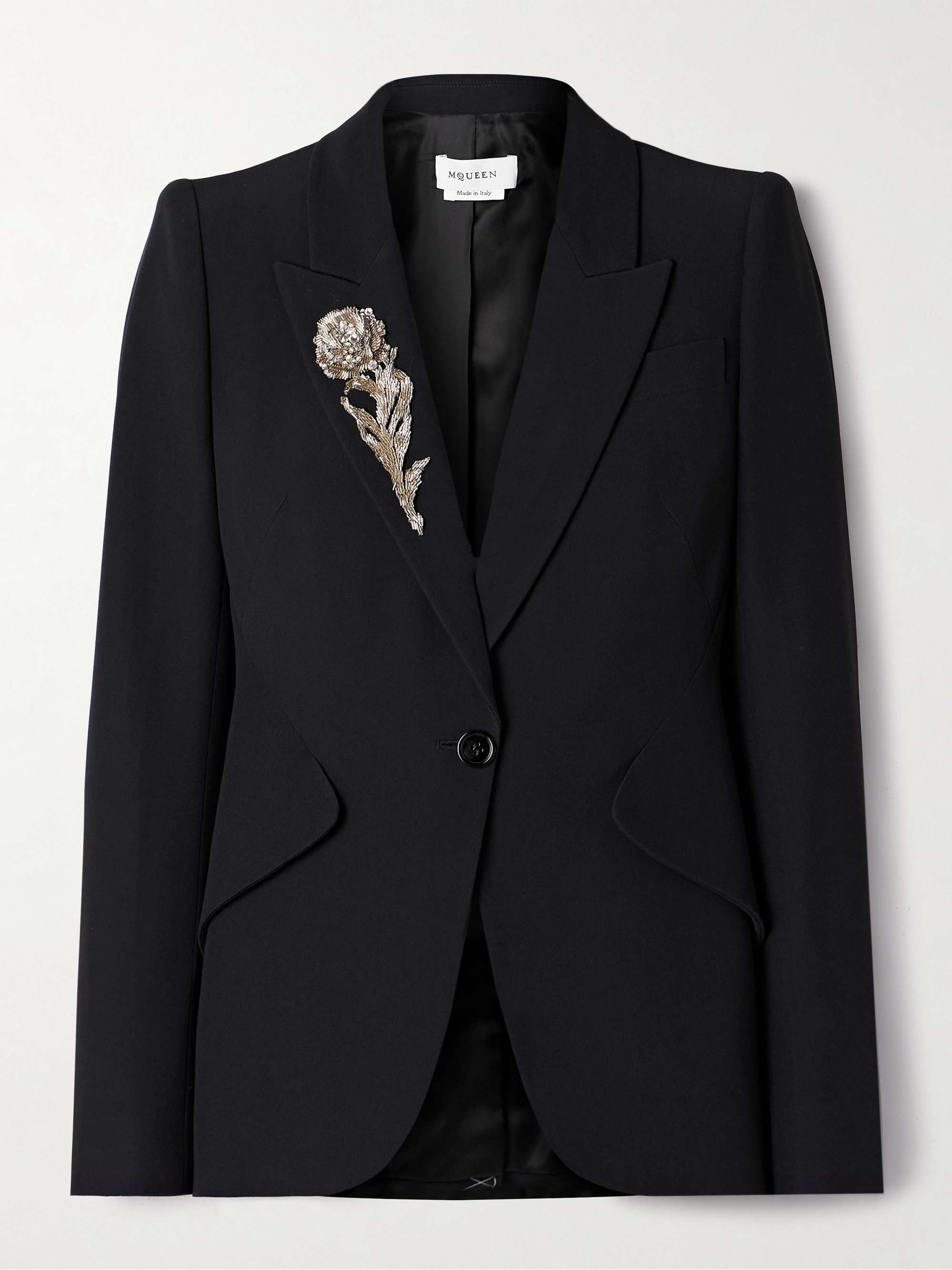 Embellished crepe blazer view