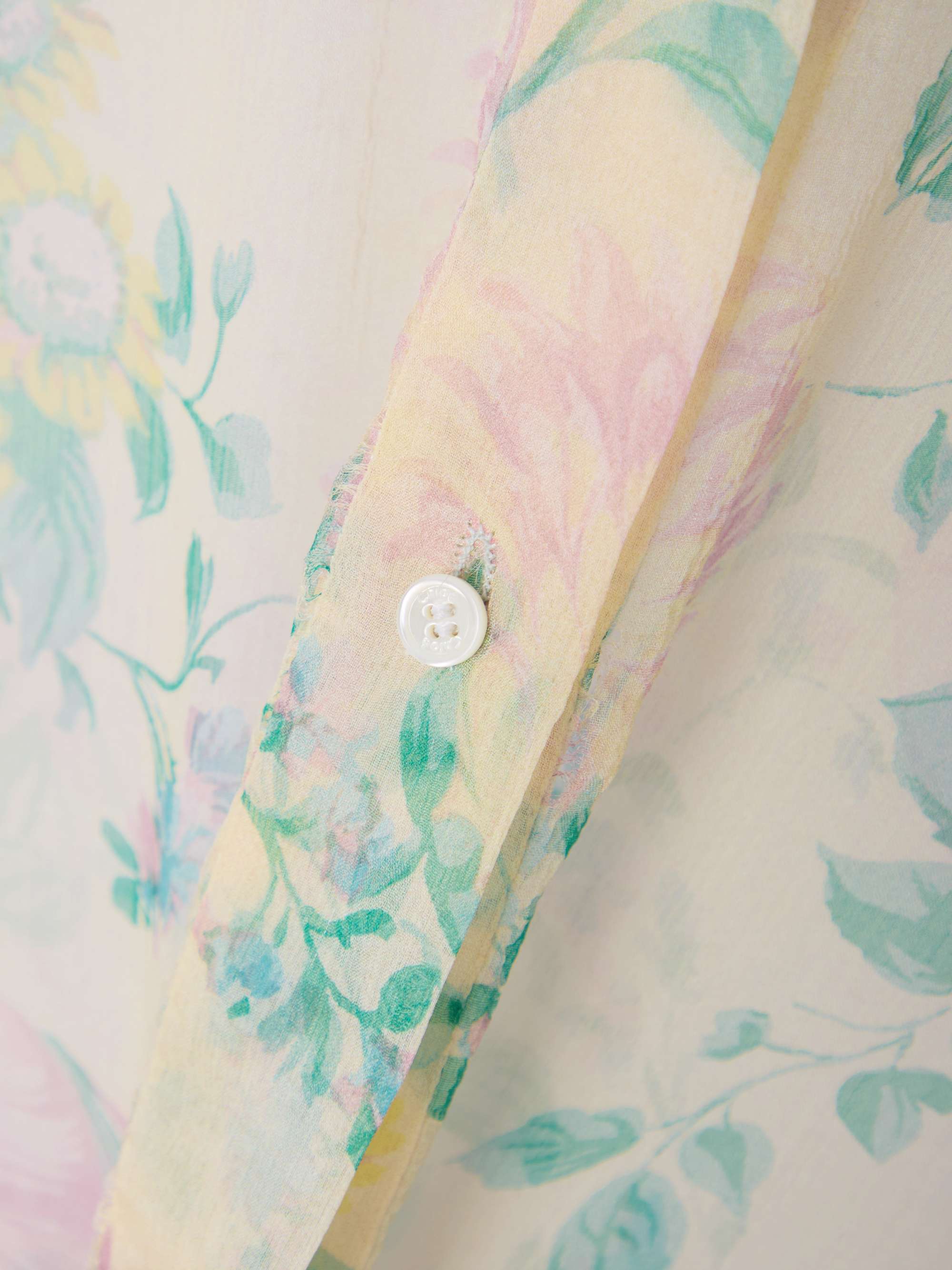 Ruffled floral-print silk-chiffon shirt view