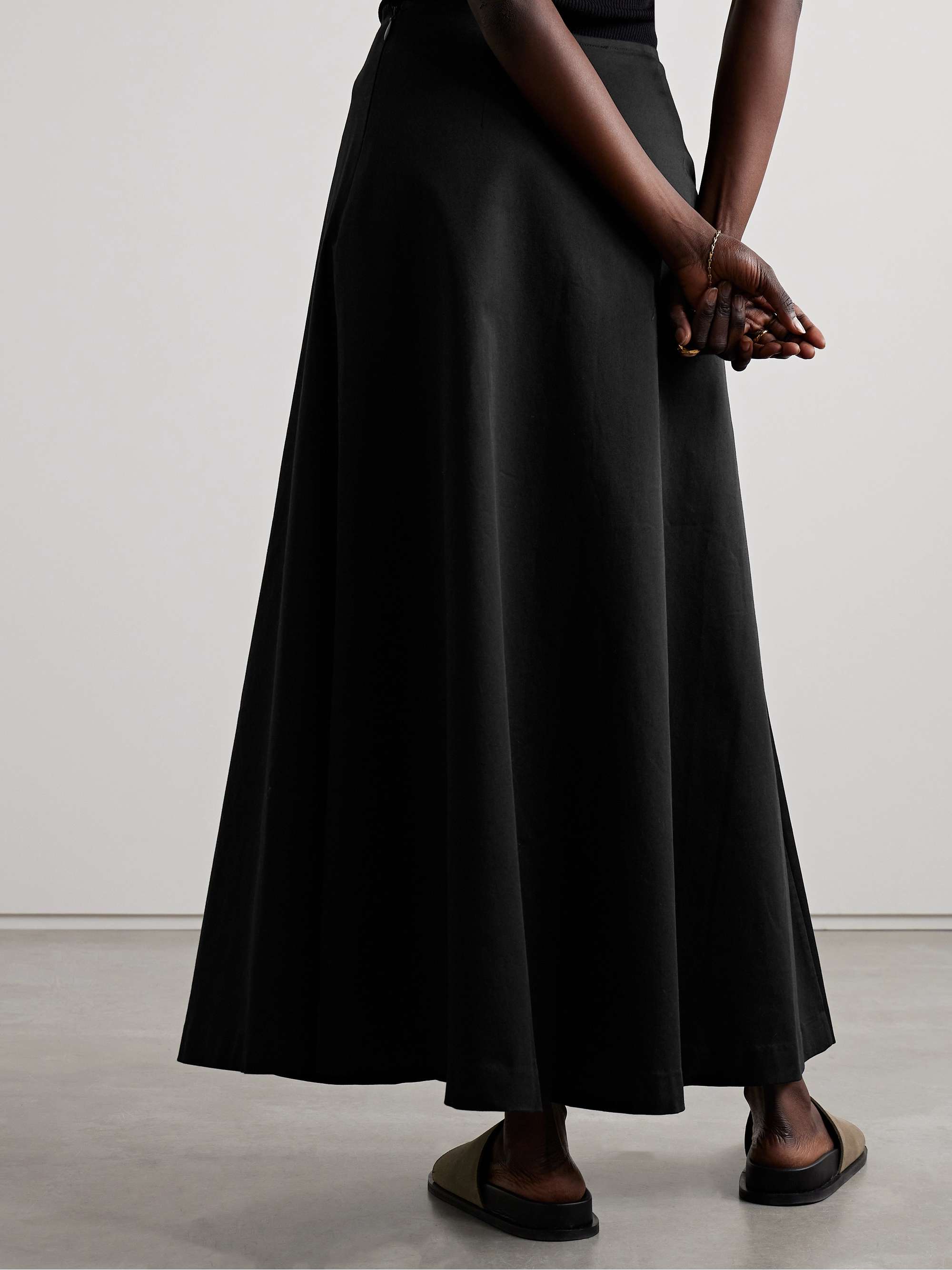Organic cotton-blend twill maxi skirt view