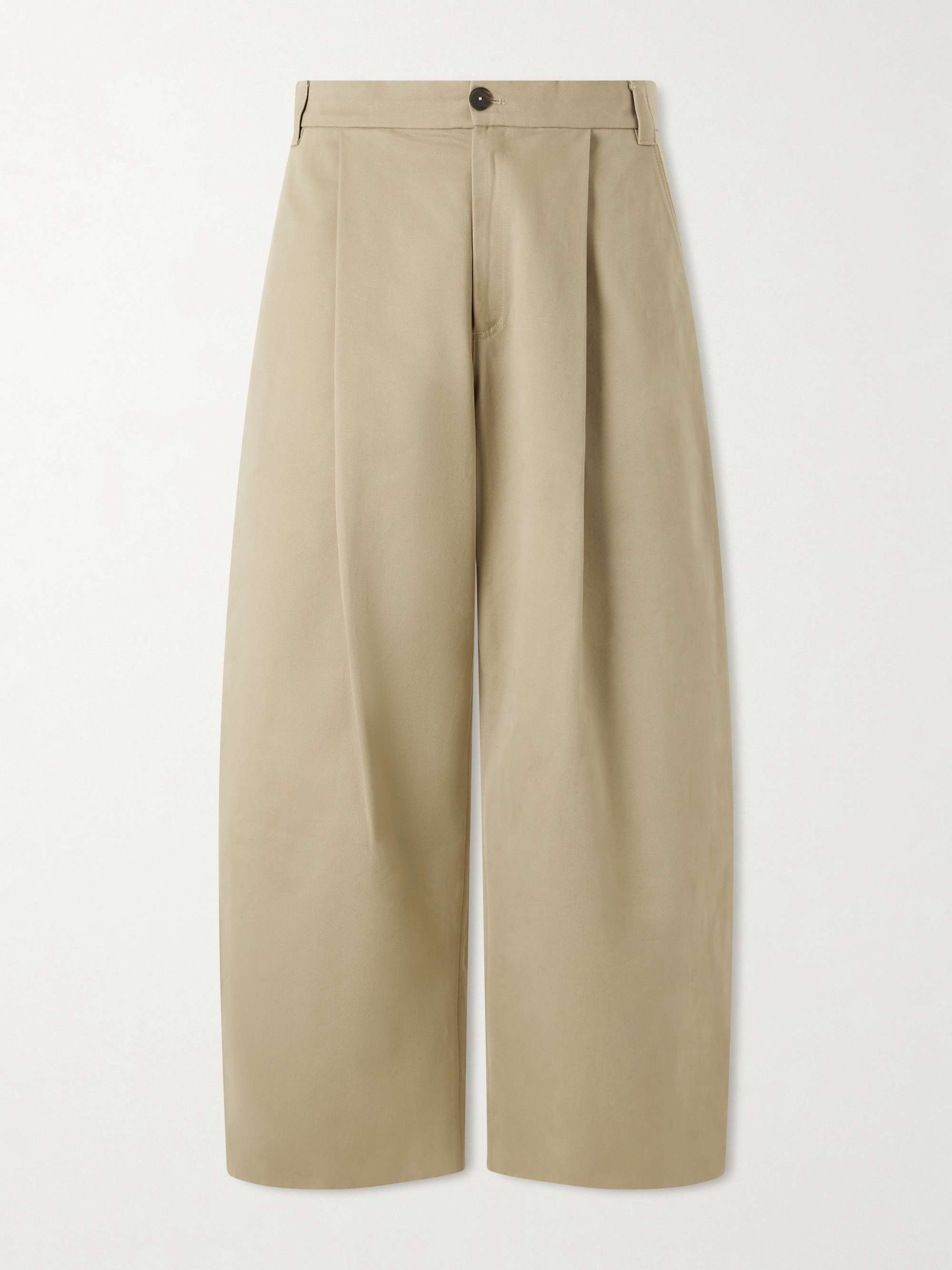 Sorte Wide-Leg Pleated Cotton-Twill Trousers view
