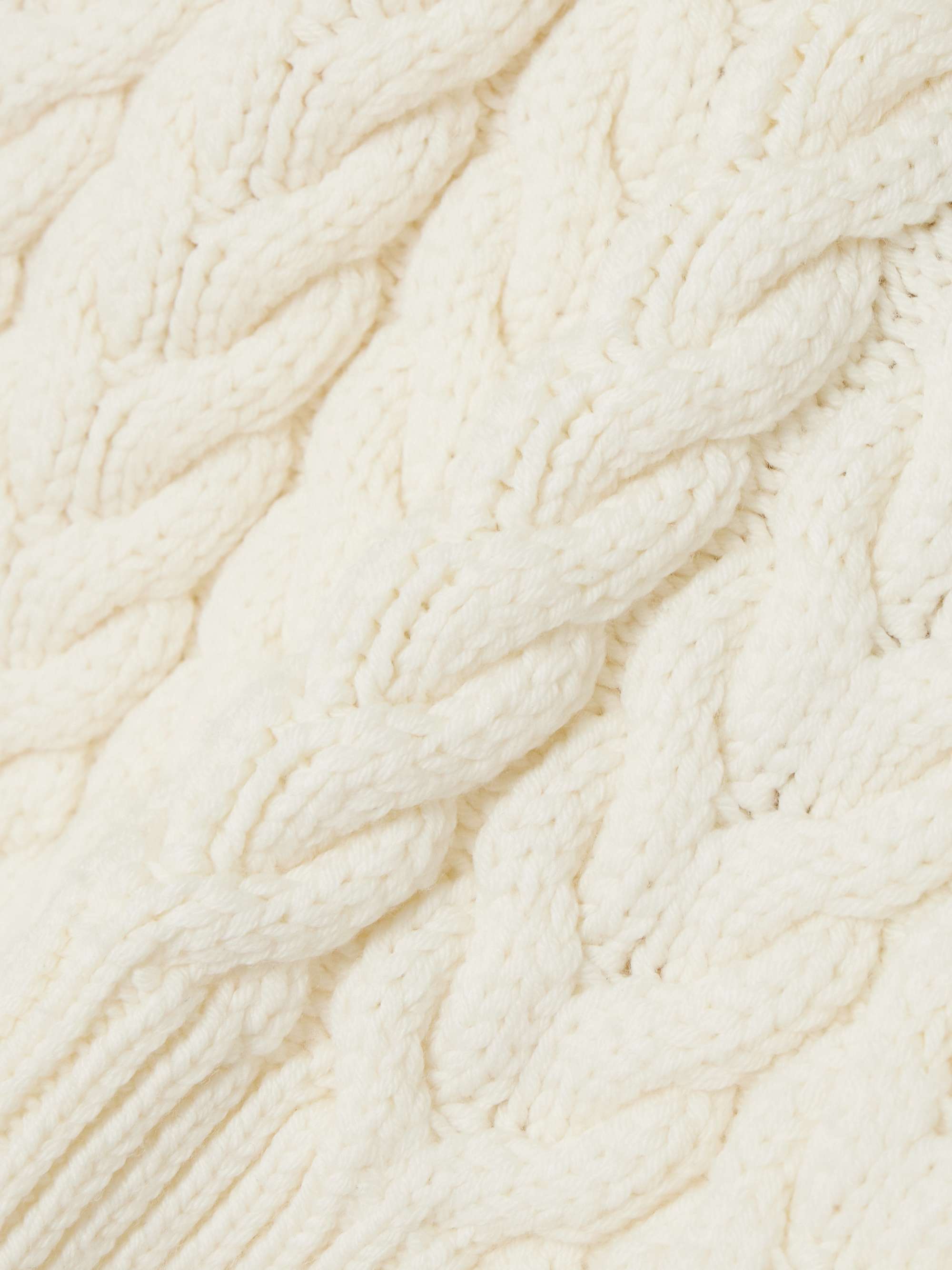 Sailor cropped cable-knit merino wool sweater view