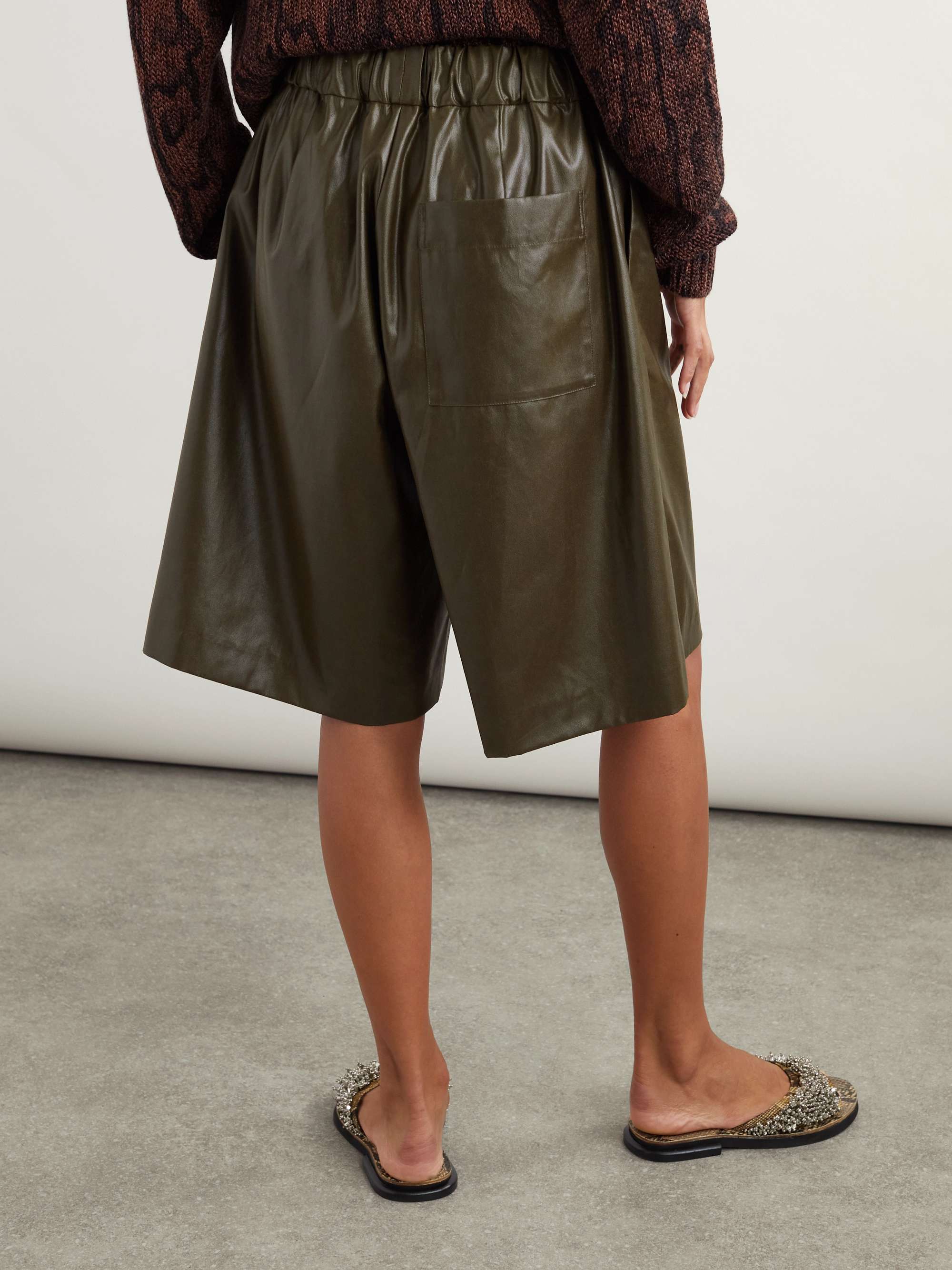 Faux leather shorts view