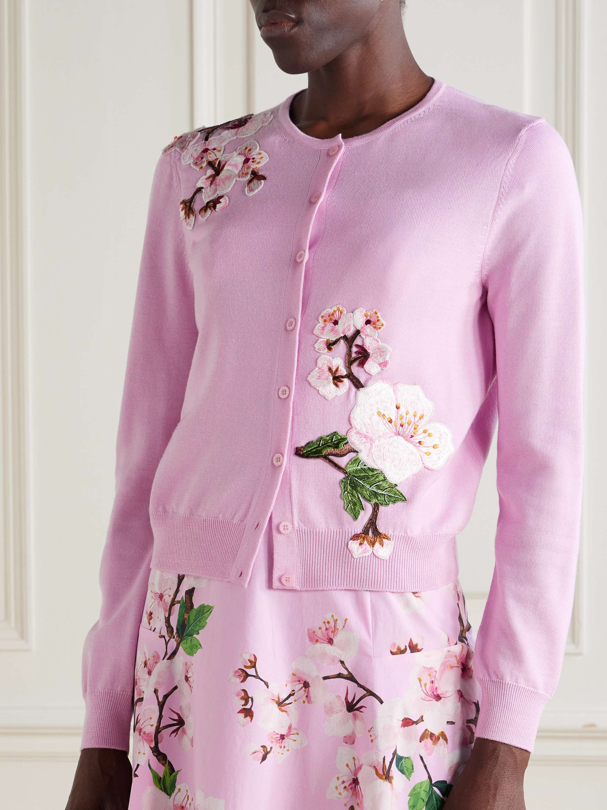 Appliquéd wool cardigan view