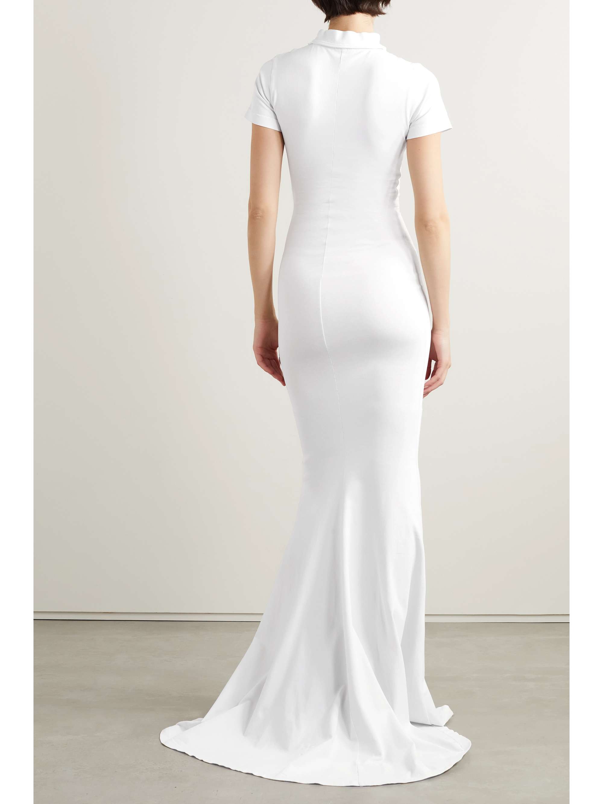 Embroidered stretch-cotton jersey maxi dress view