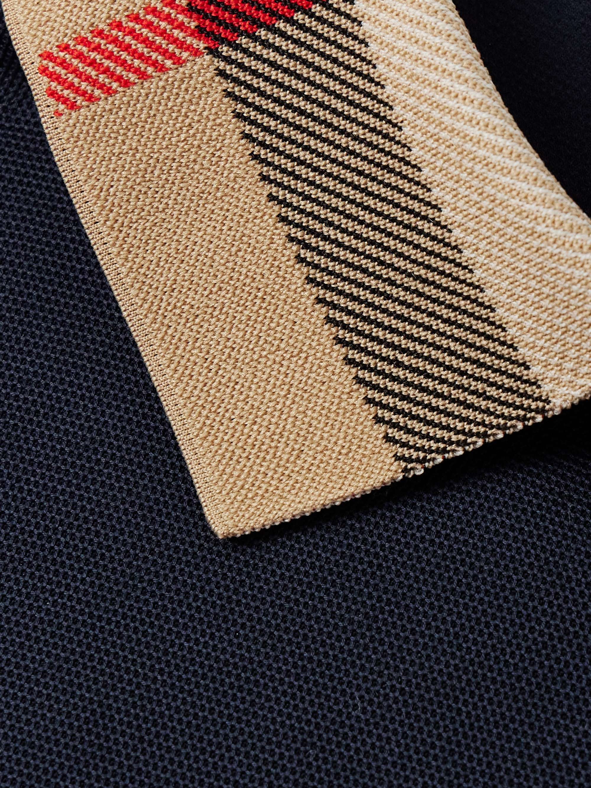 Check-Trimmed Cotton-Piqué Polo Shirt view