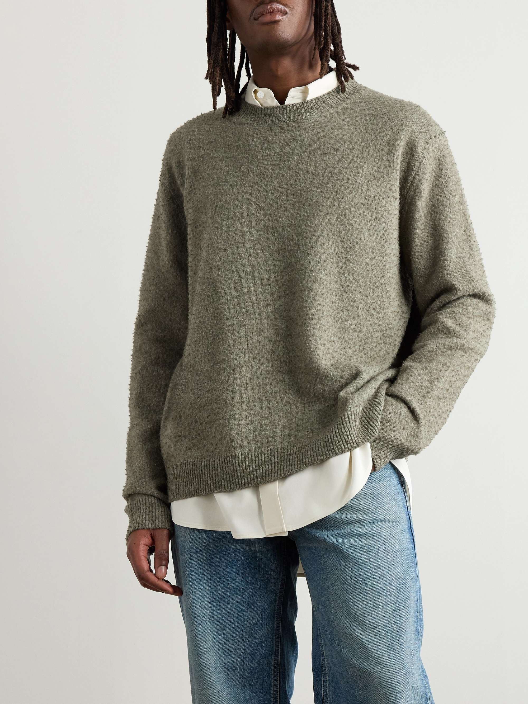 Brushed Wool and Cotton-Blend Sweater view