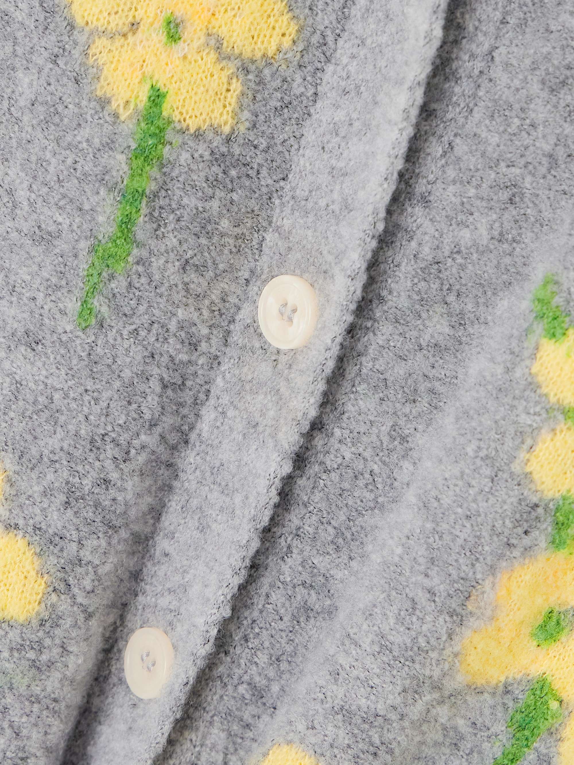 Nona floral-jacquard wool-blend bouclé cardigan view