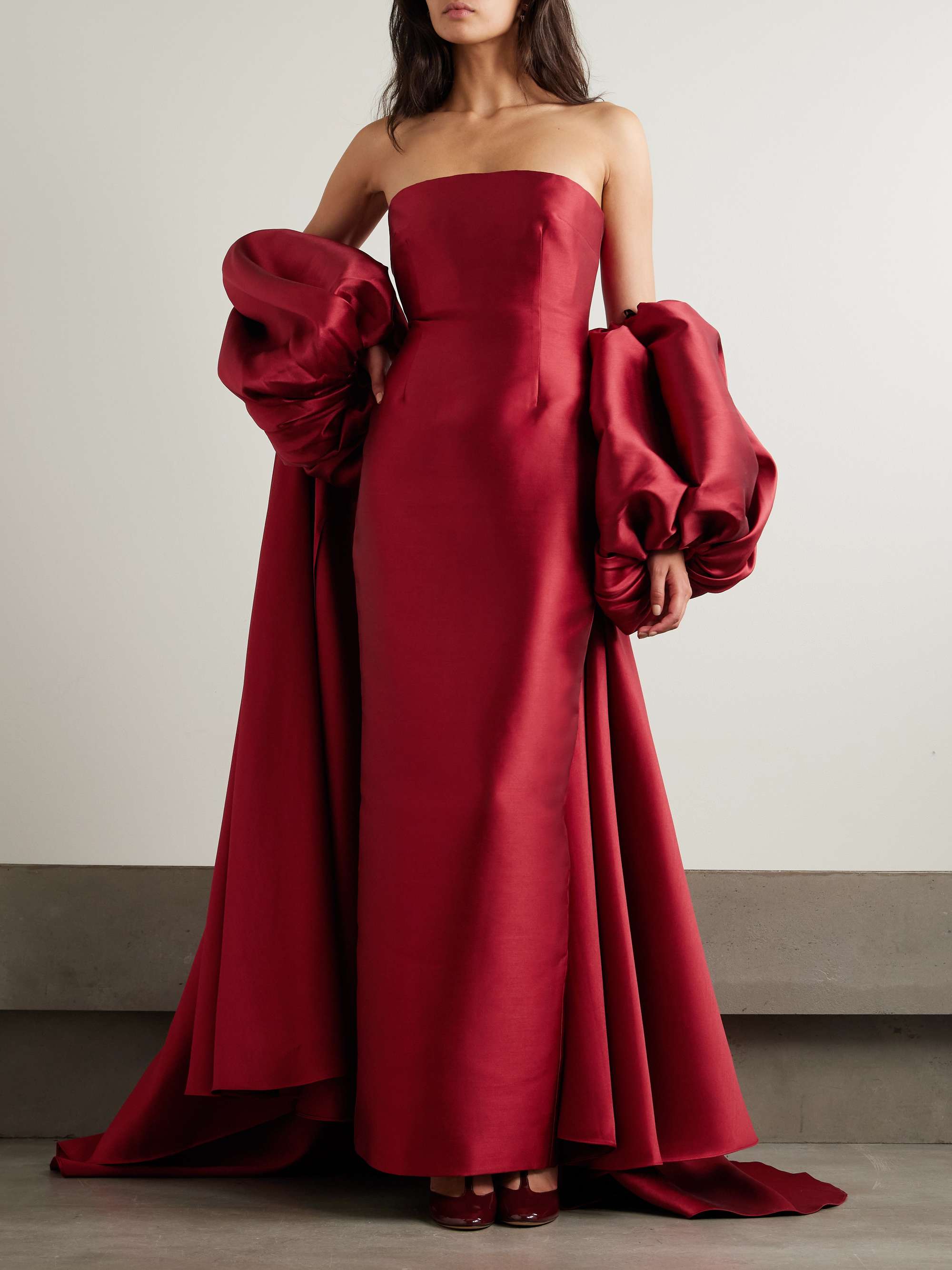 Lea strapless satin-twill gown view