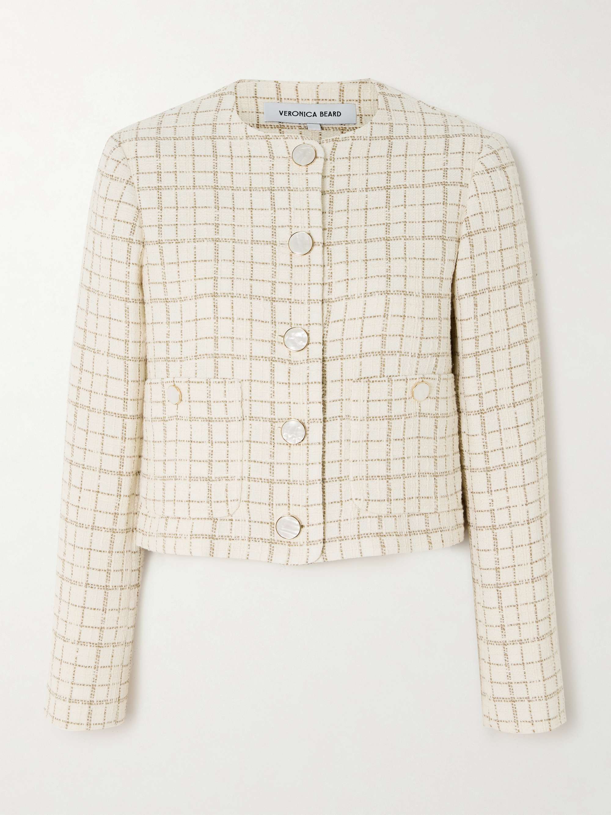 Andrea metallic cotton-blend tweed jacket view