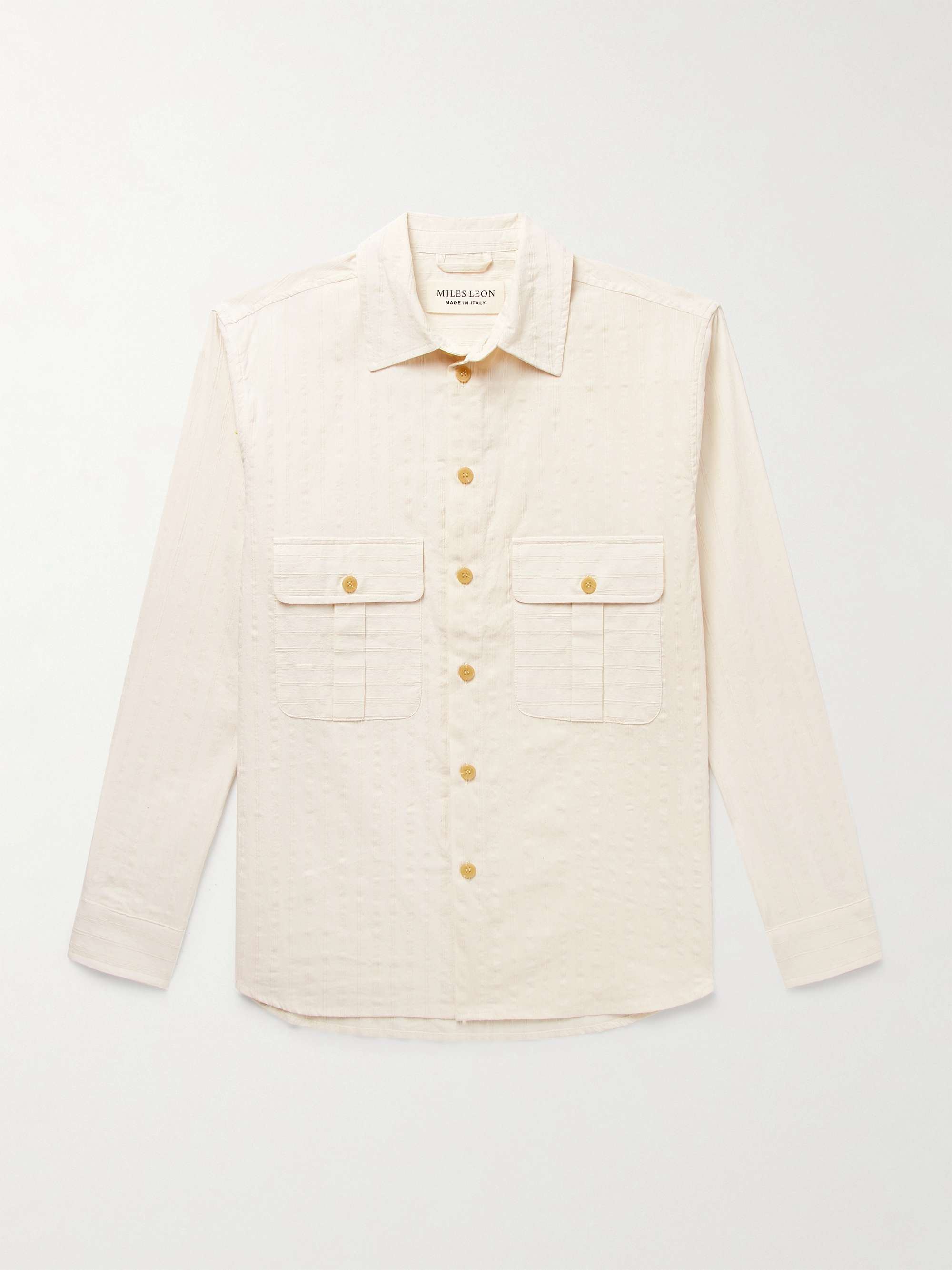 Field Striped Tumbled Cotton and Linen-Blend Shirt view