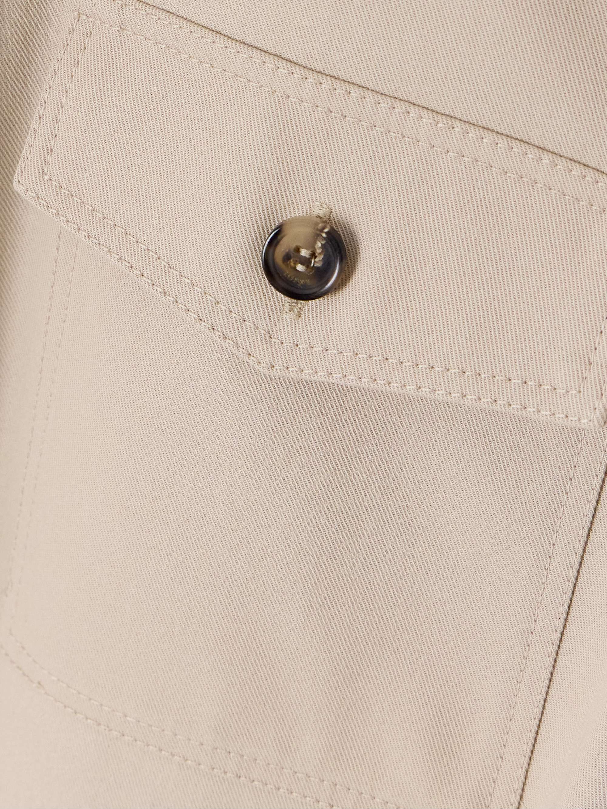 Cotton-twill mini shirt dress view