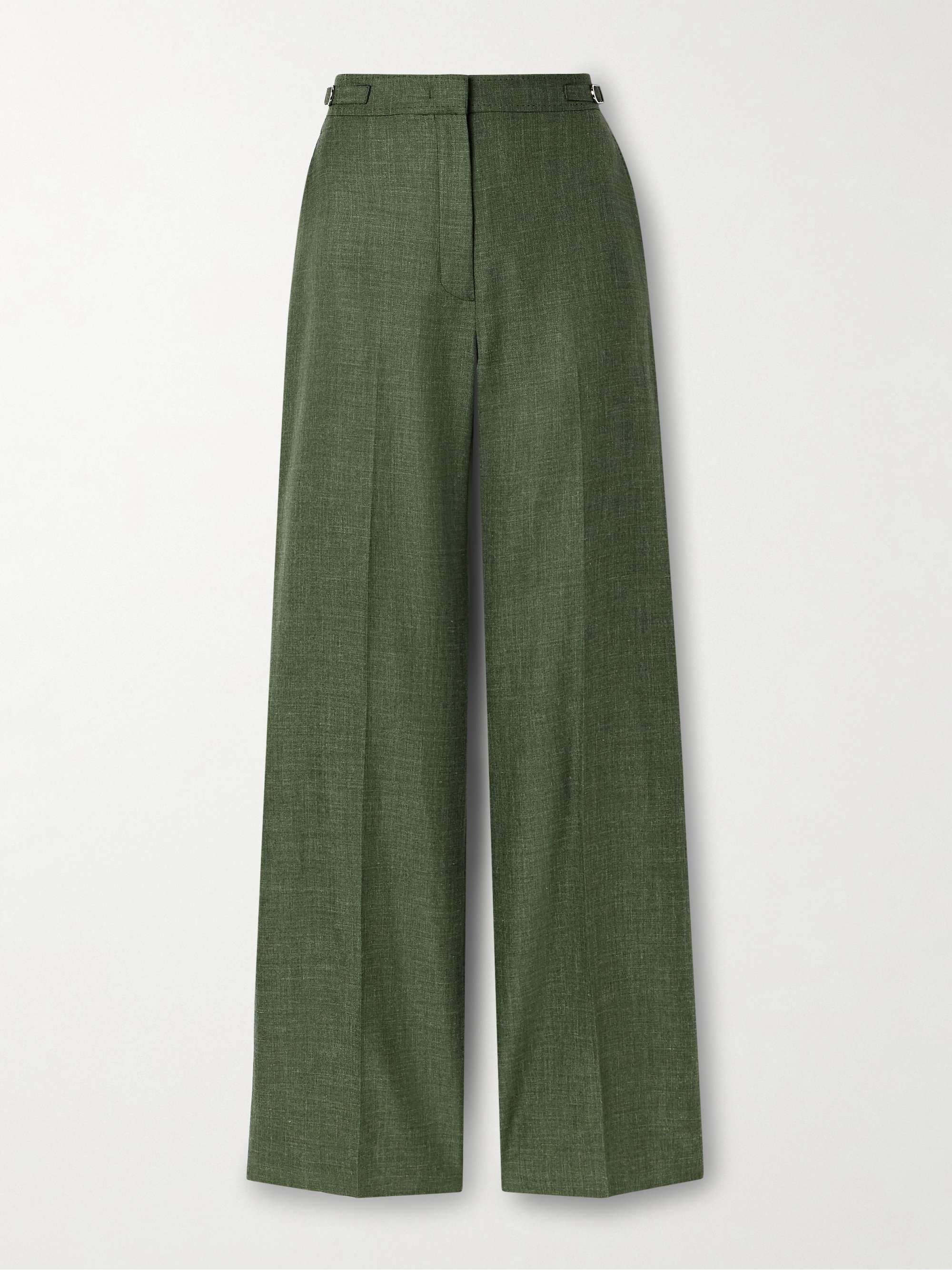 Vesta wool, silk and linen-blend flared pants view