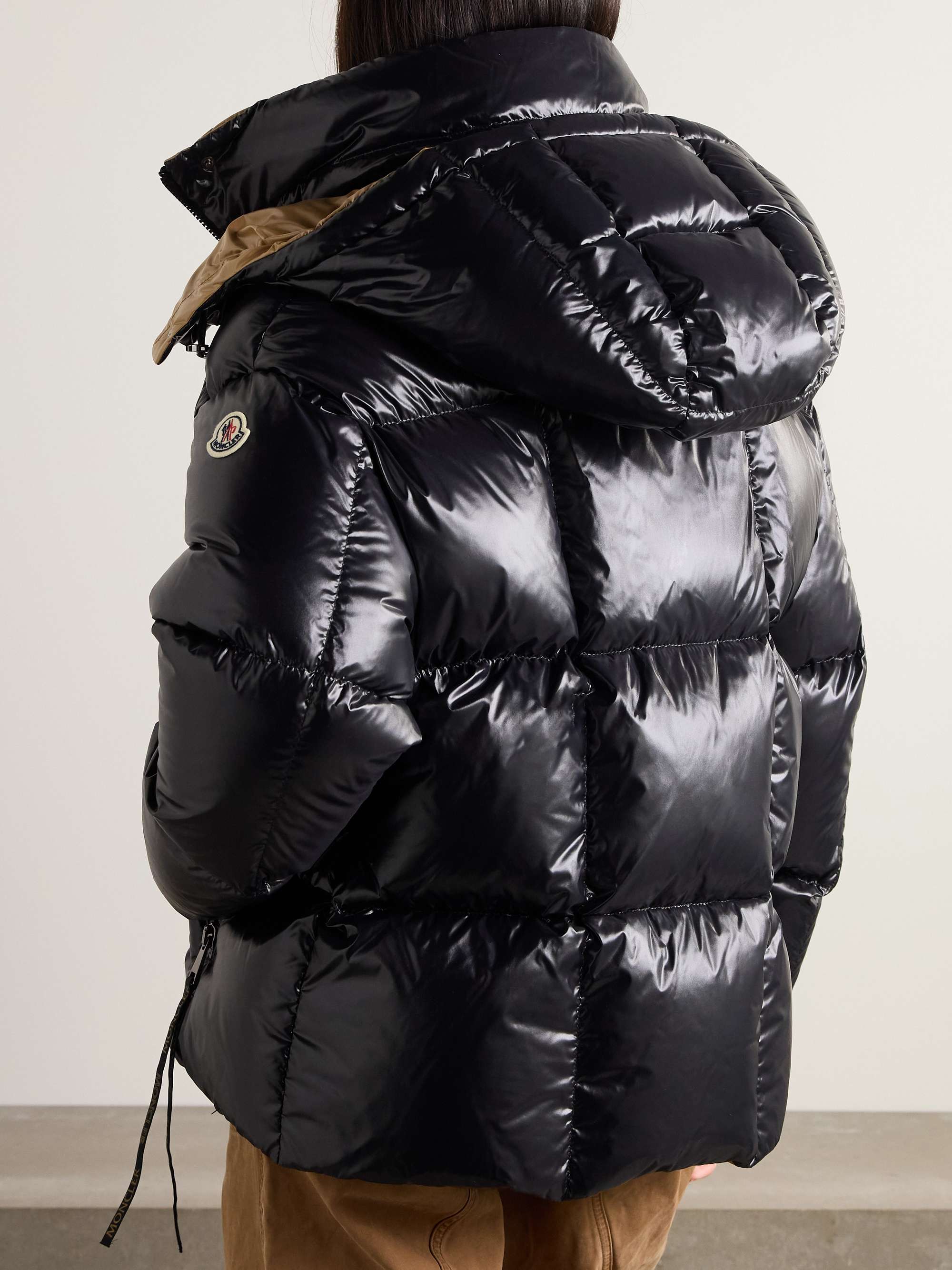 Parana logo-appliquéd quilted shell hooded down jacket view