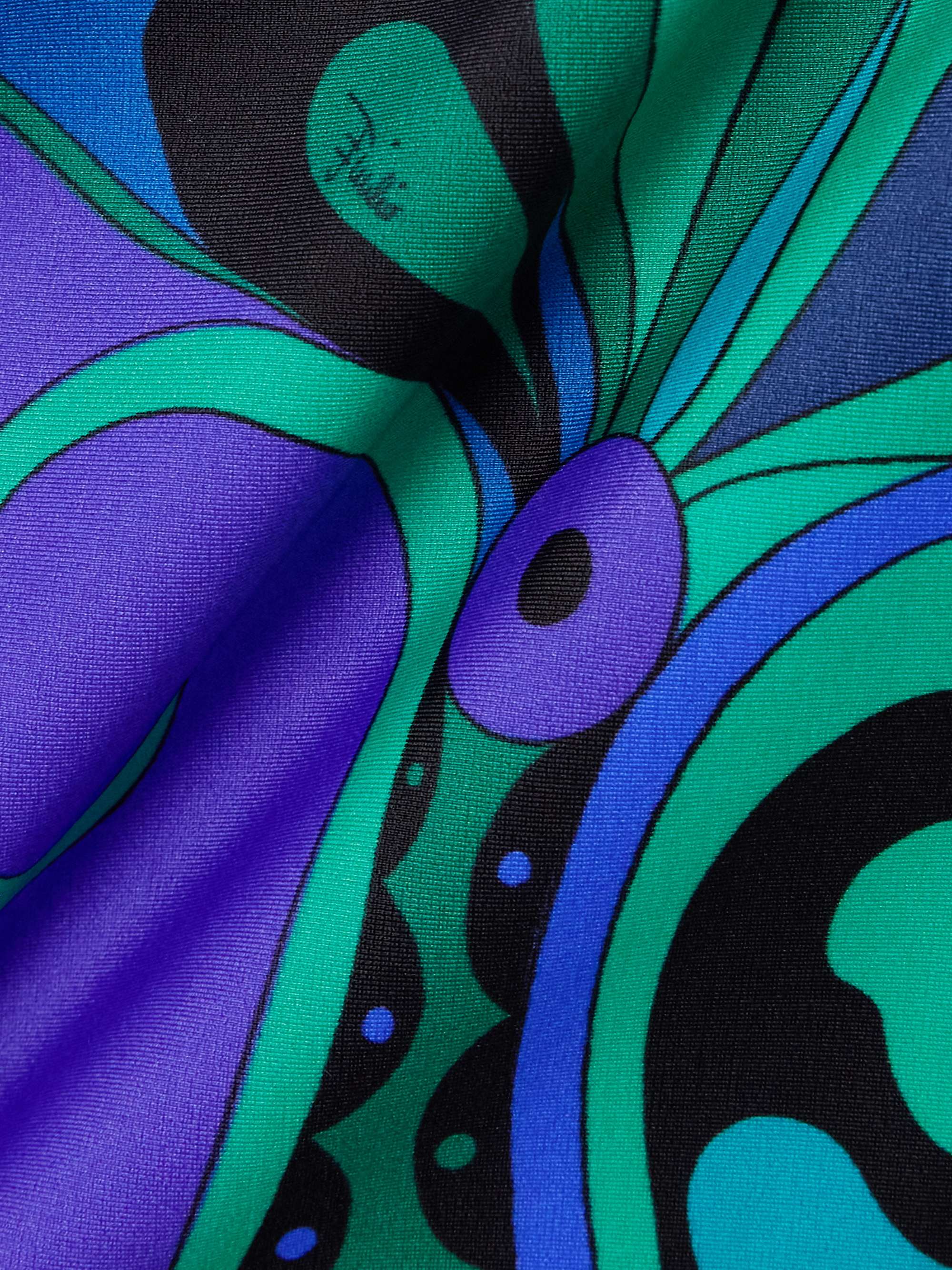 Orchidee off-the-shoulder printed satin-jersey playsuit view