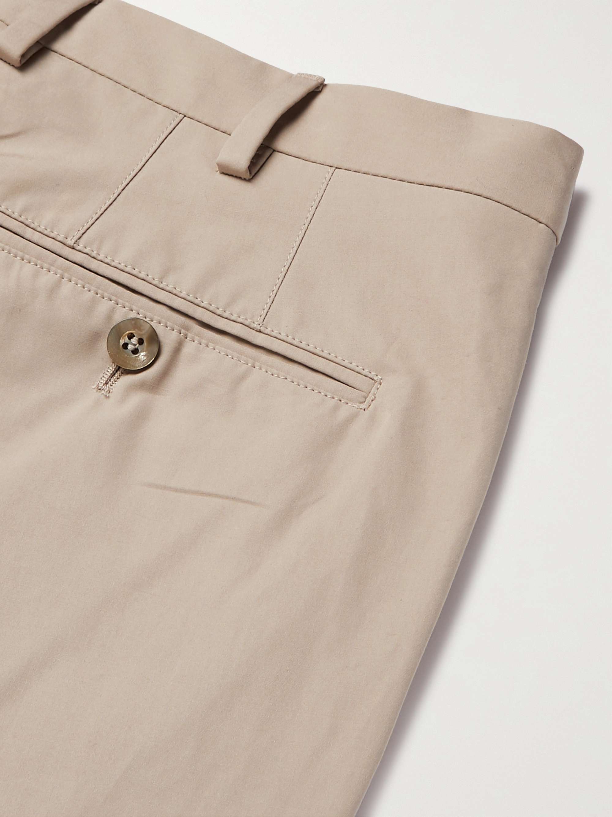 Slim-Fit Cotton-Blend Poplin Trousers view