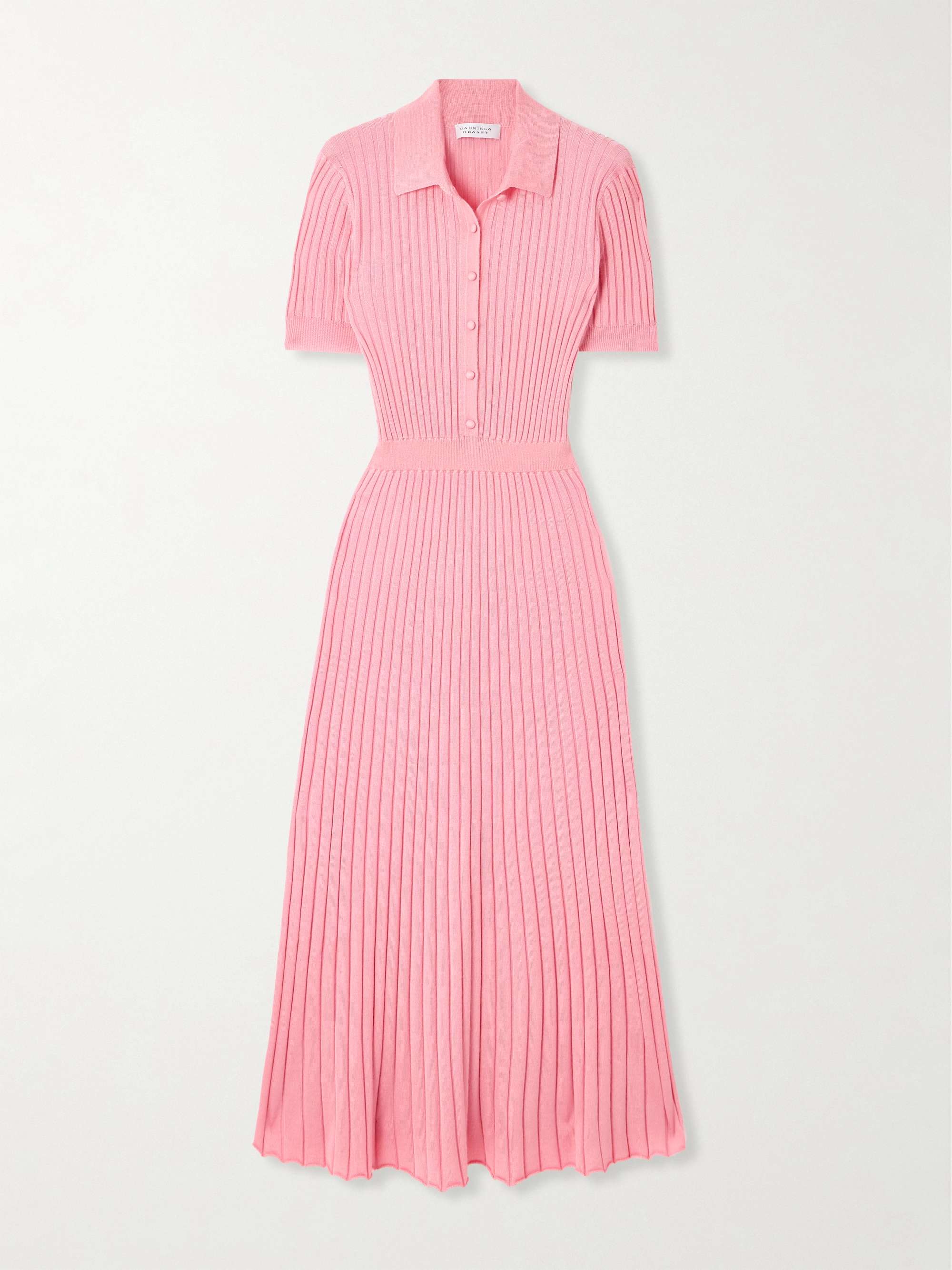 Amor ribbed silk and cashmere-blend midi dress view