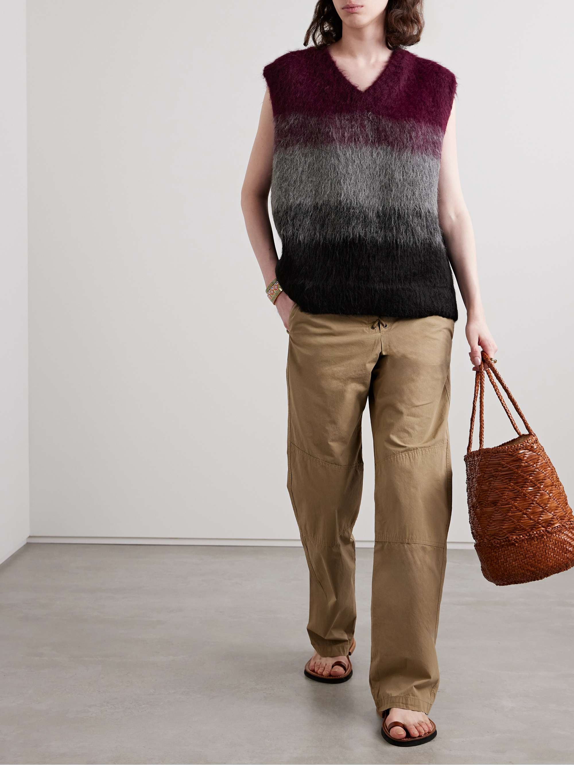 Thistle ombré brushed alpaca-blend vest view