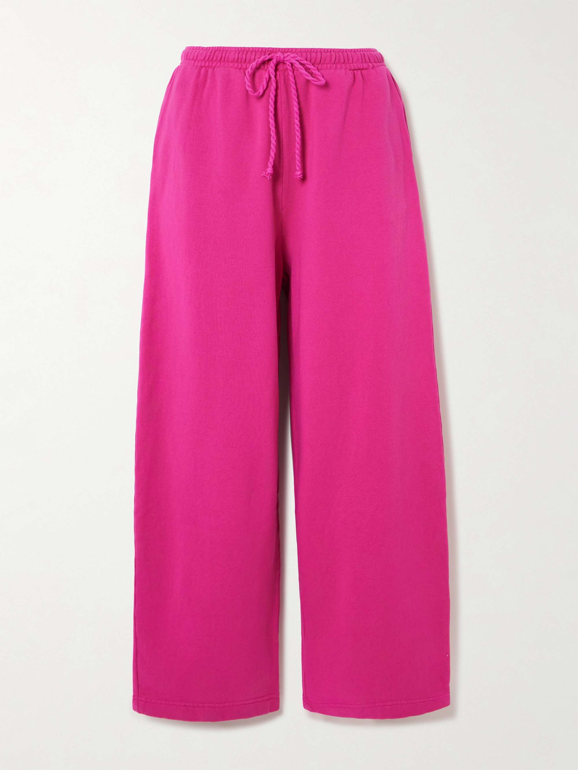 Daily cotton and cashmere-blend wide-leg track pants view