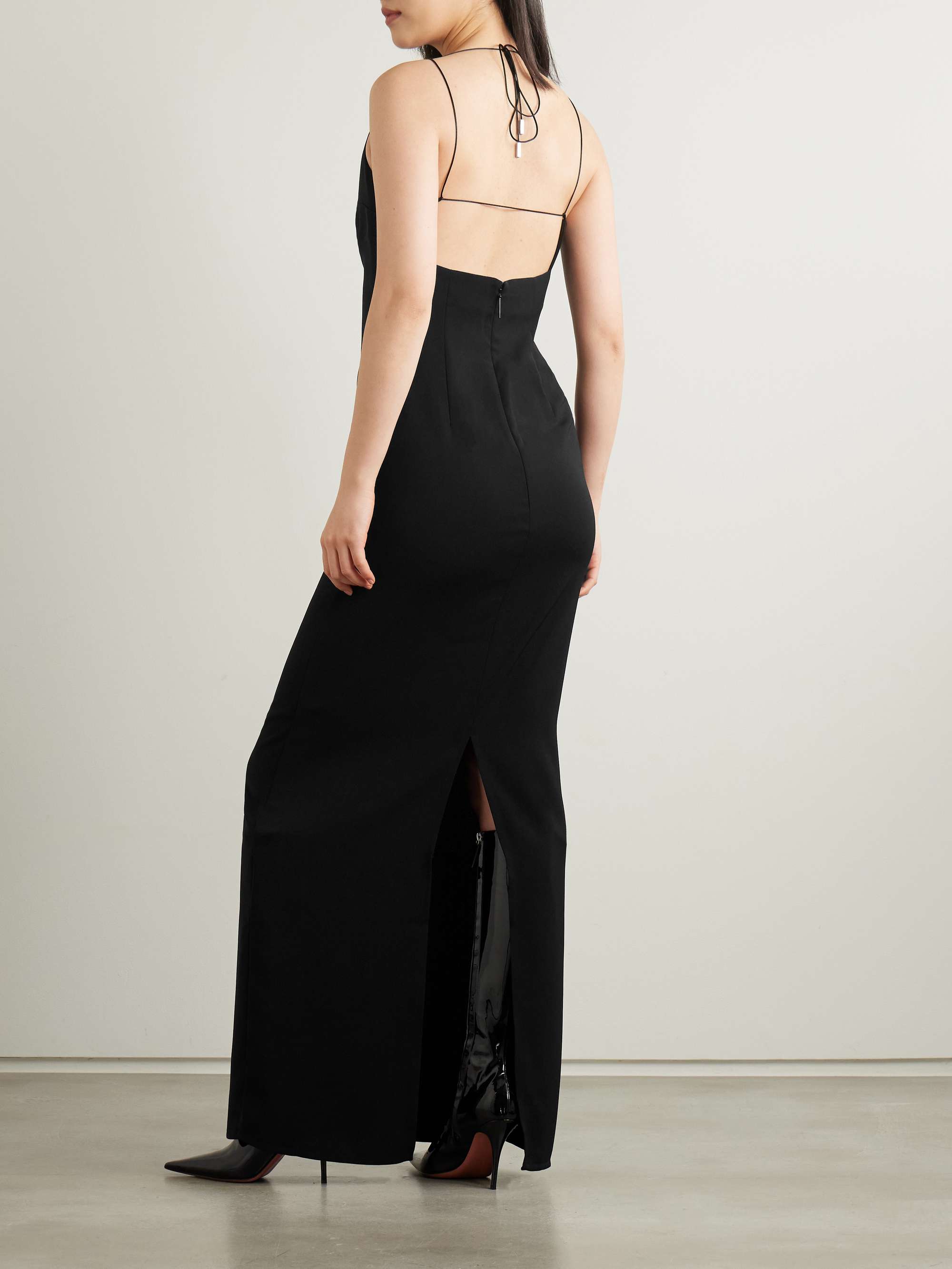Hebe open-back crepe gown view