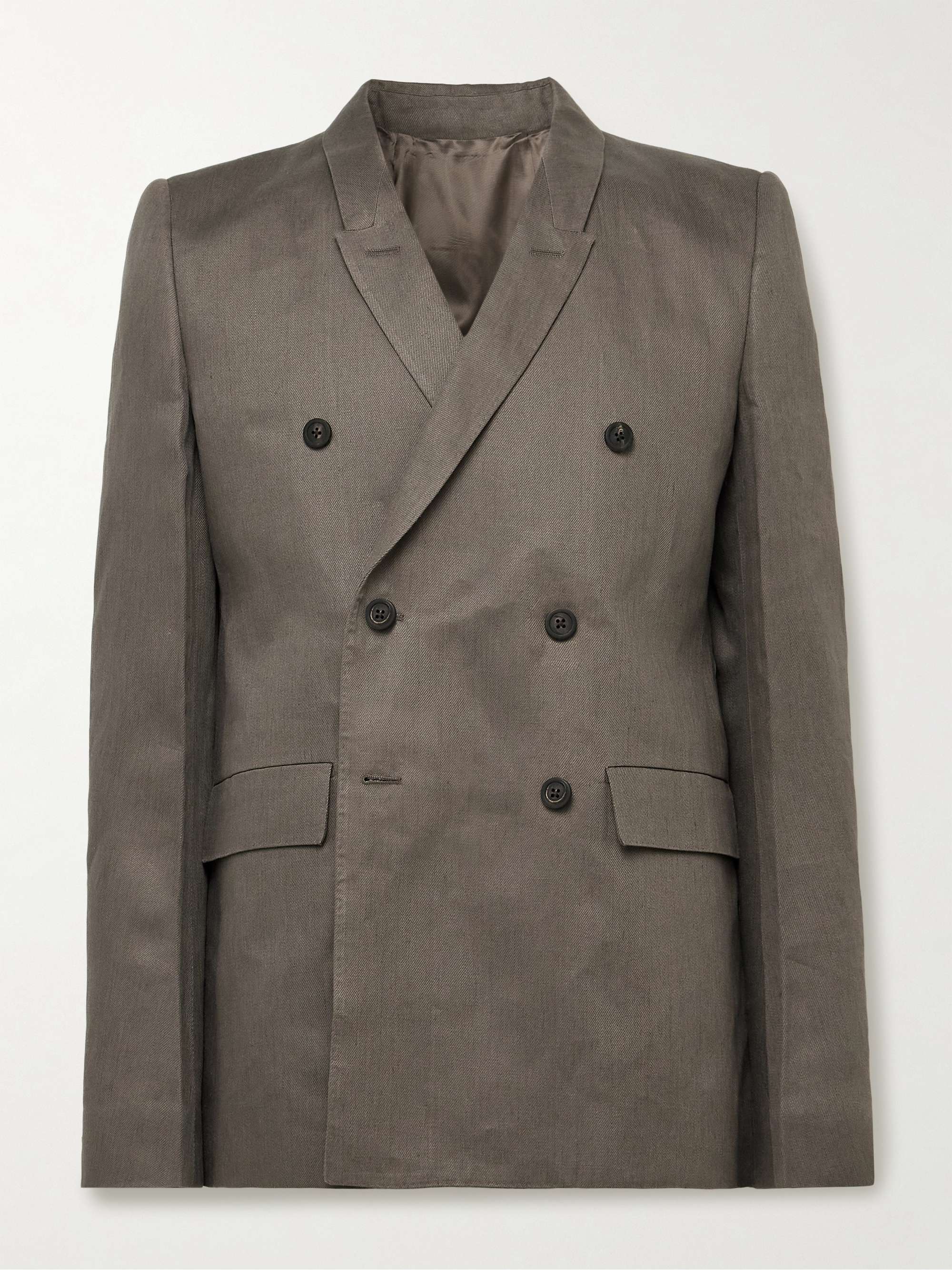 Double-Breasted Linen-Twill Blazer view