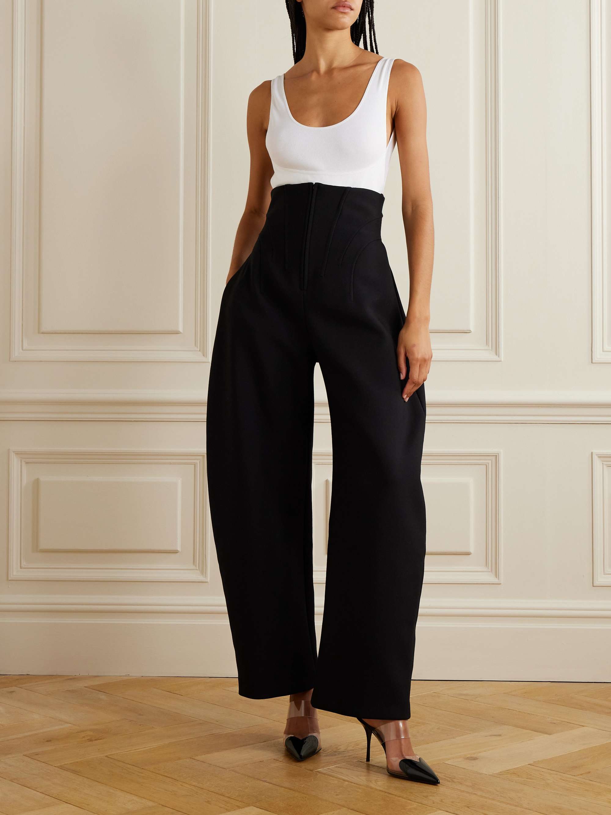 Open-back cotton-jersey bodysuit view