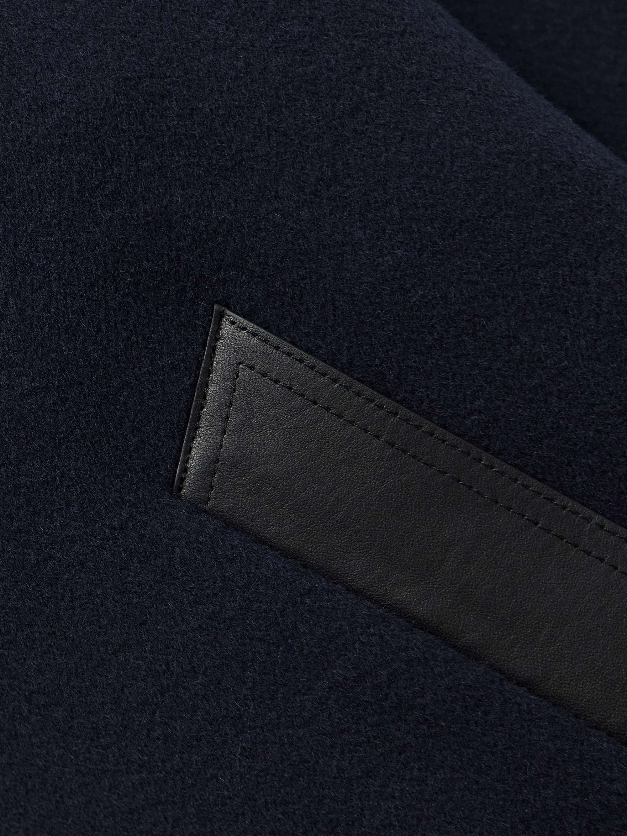 Leather-Trimmed Wool and Cashmere-Blend Felt Bomber Jacket view