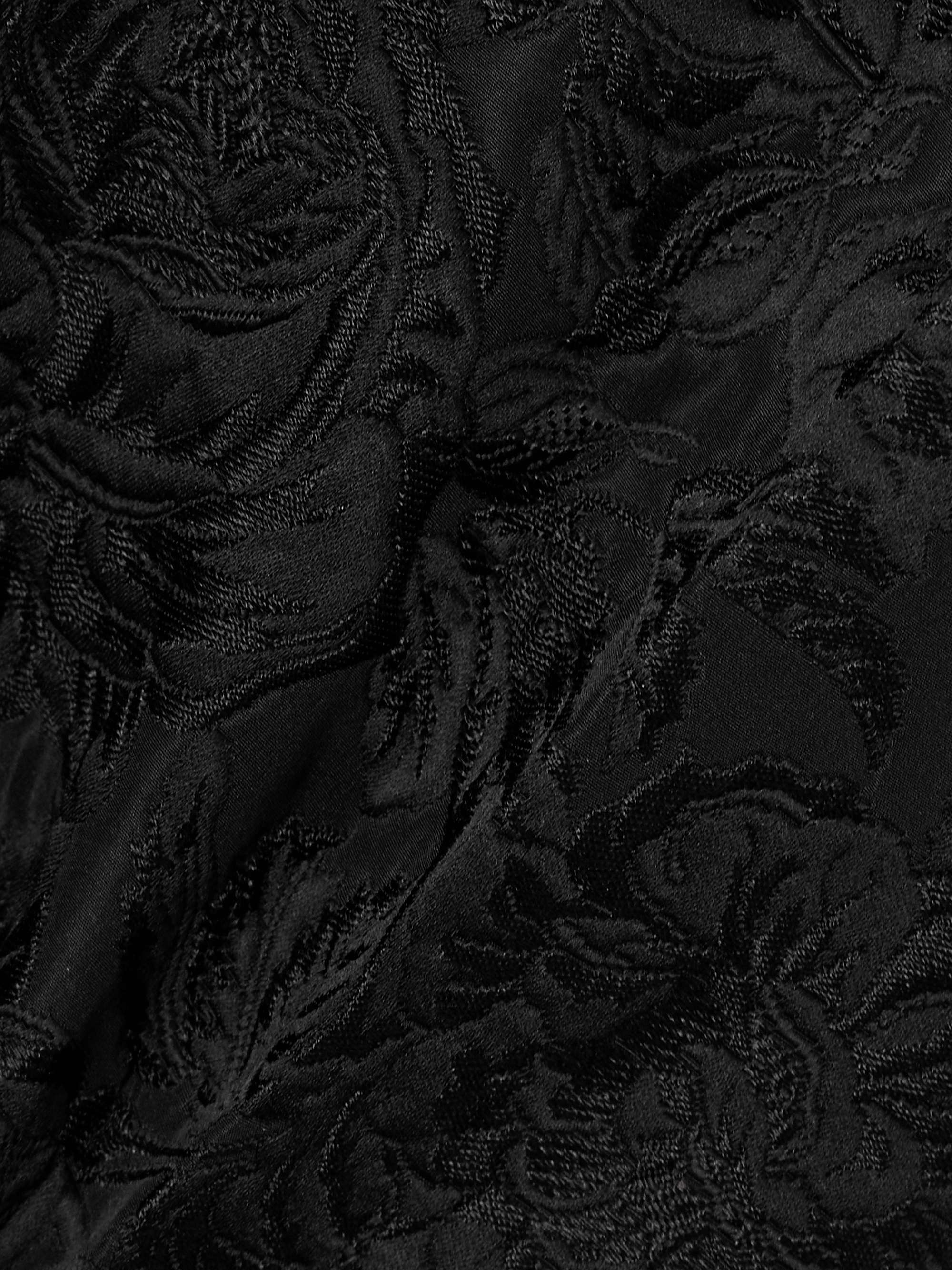 Floral-jacquard matelassé slim-fit pants view