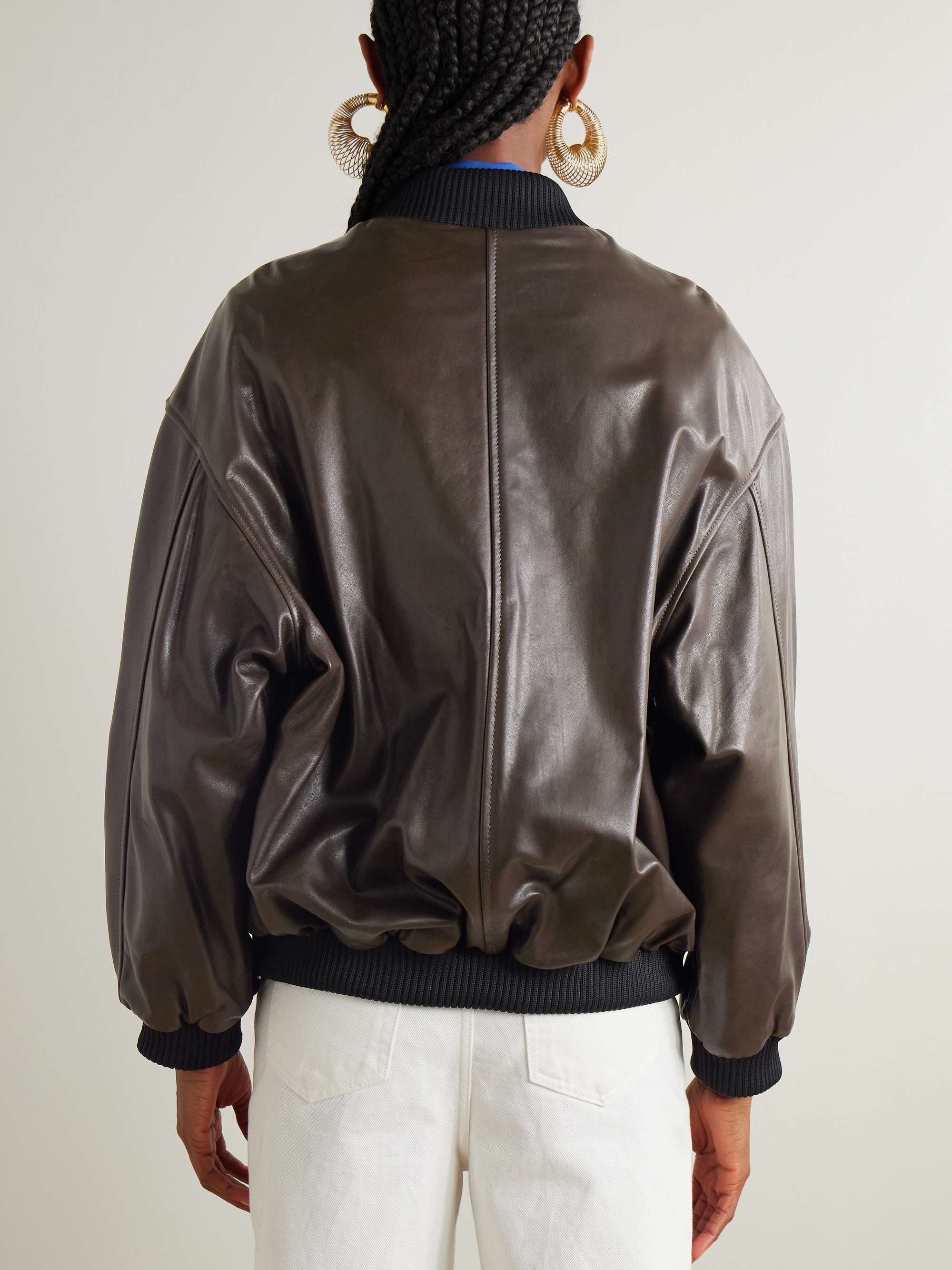 Marly leather bomber jacket view