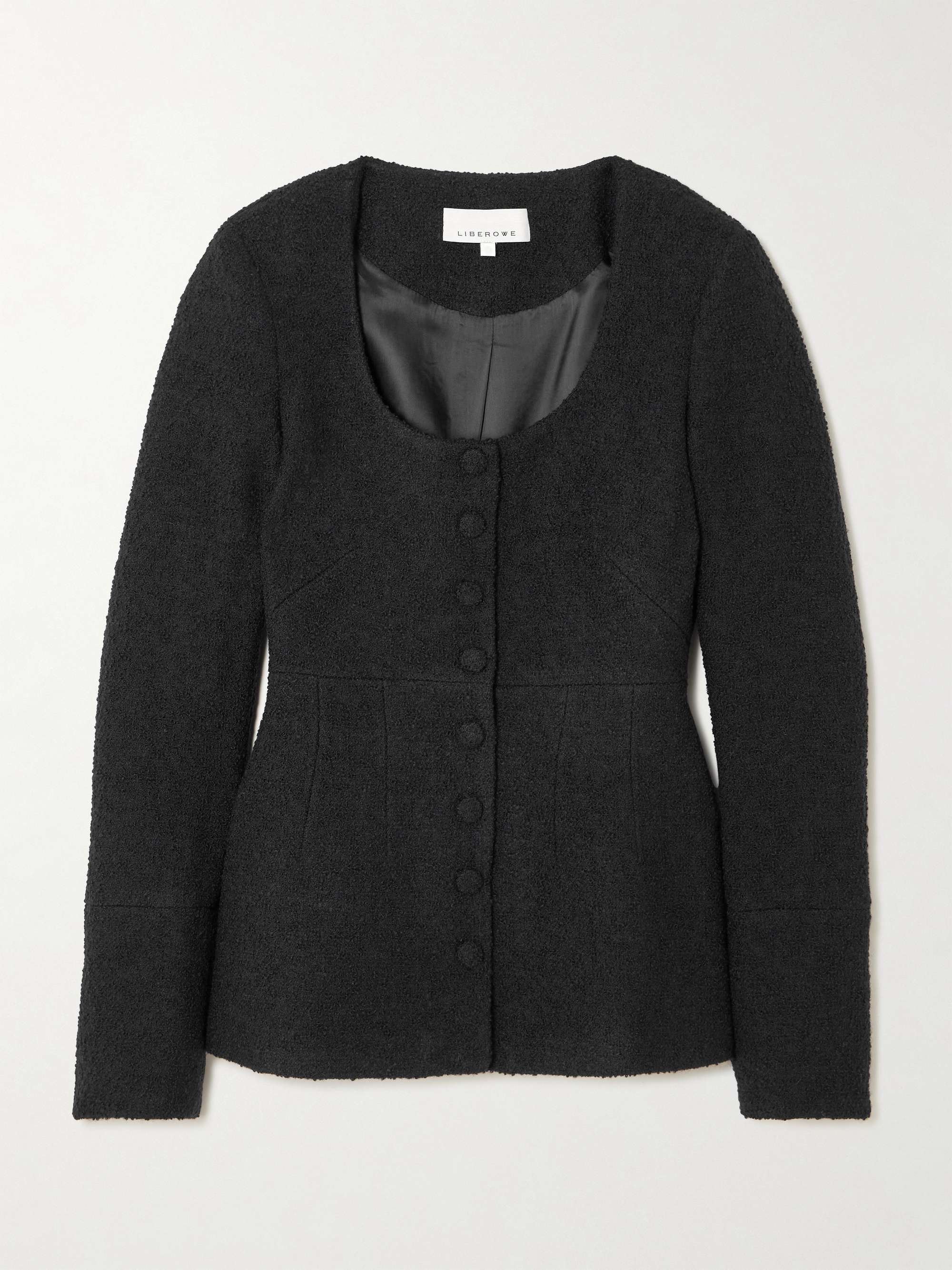 Amber wool-blend tweed blouse view