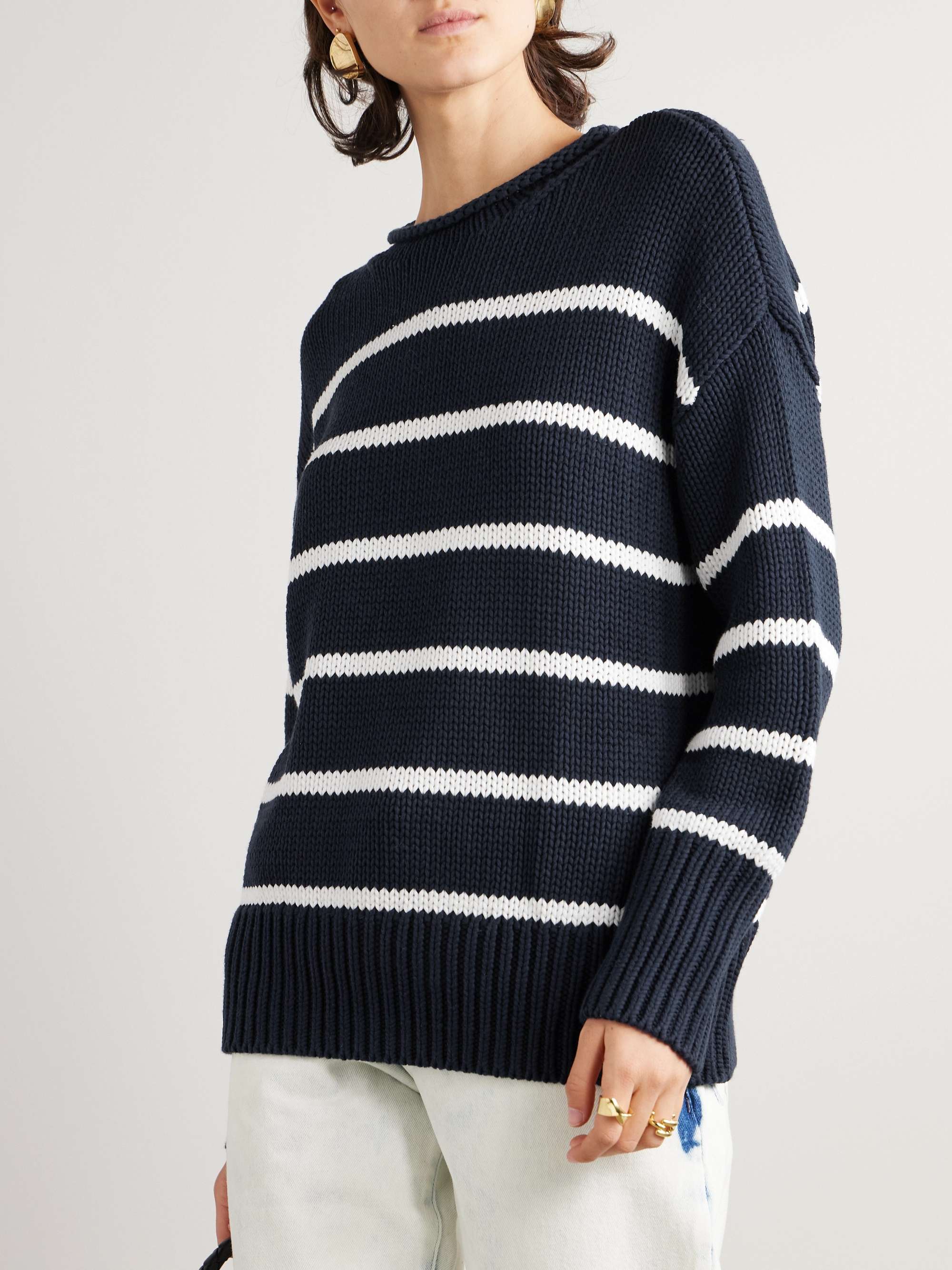 Marina striped cotton sweater view