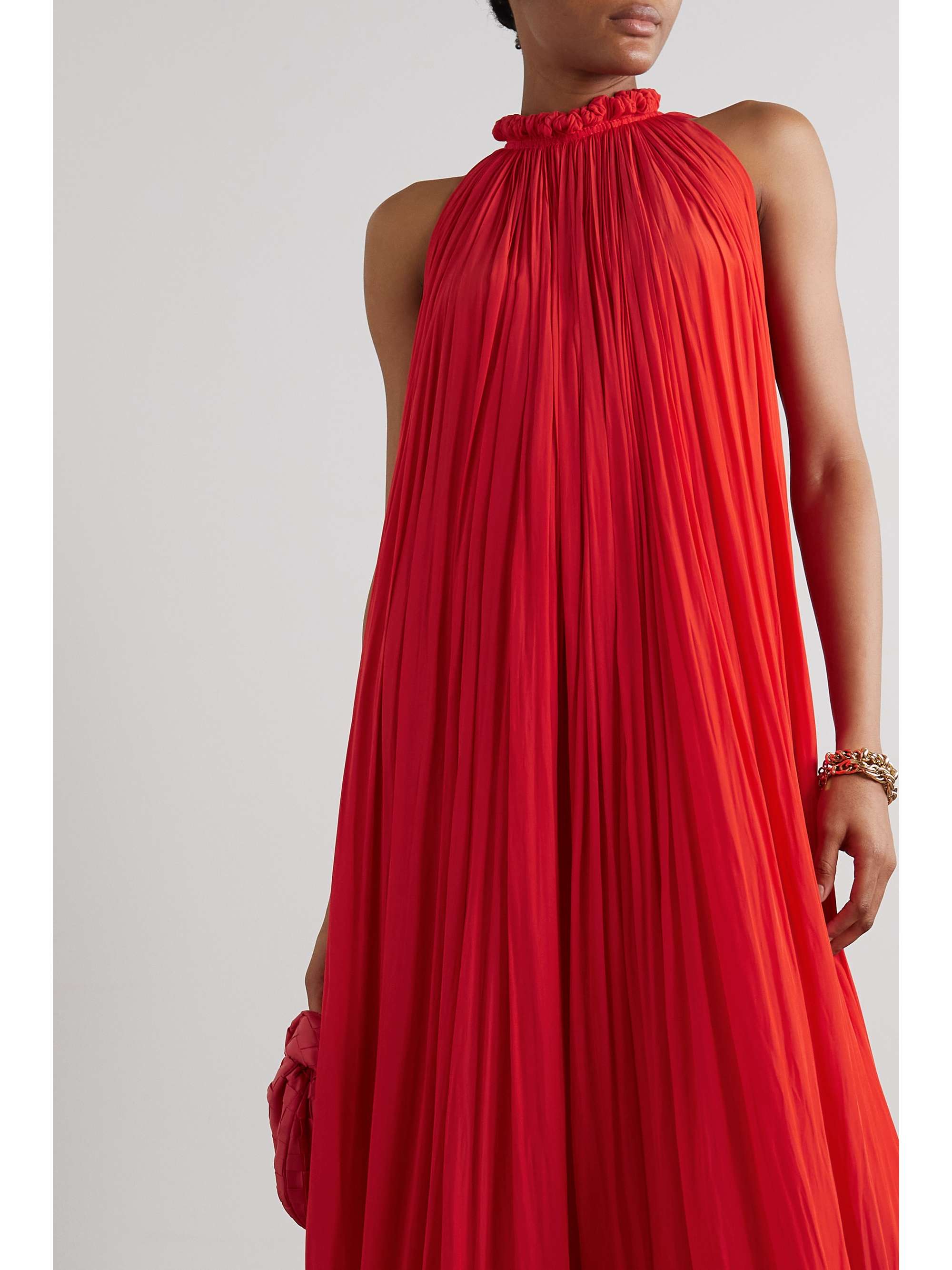 Ruffled charmeuse gown view