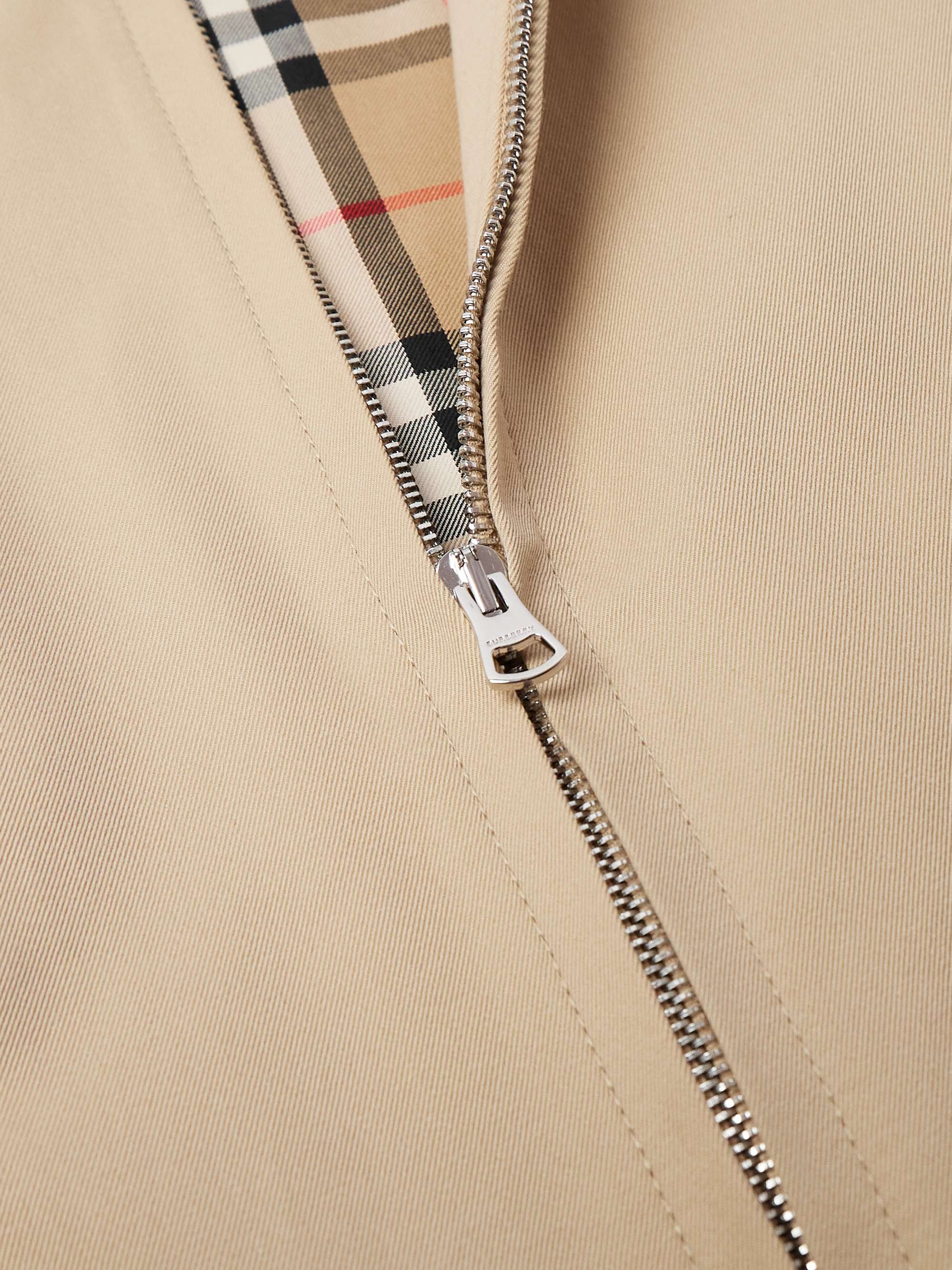 Logo-Embroidered Cotton-Gabardine Harrington Jacket view