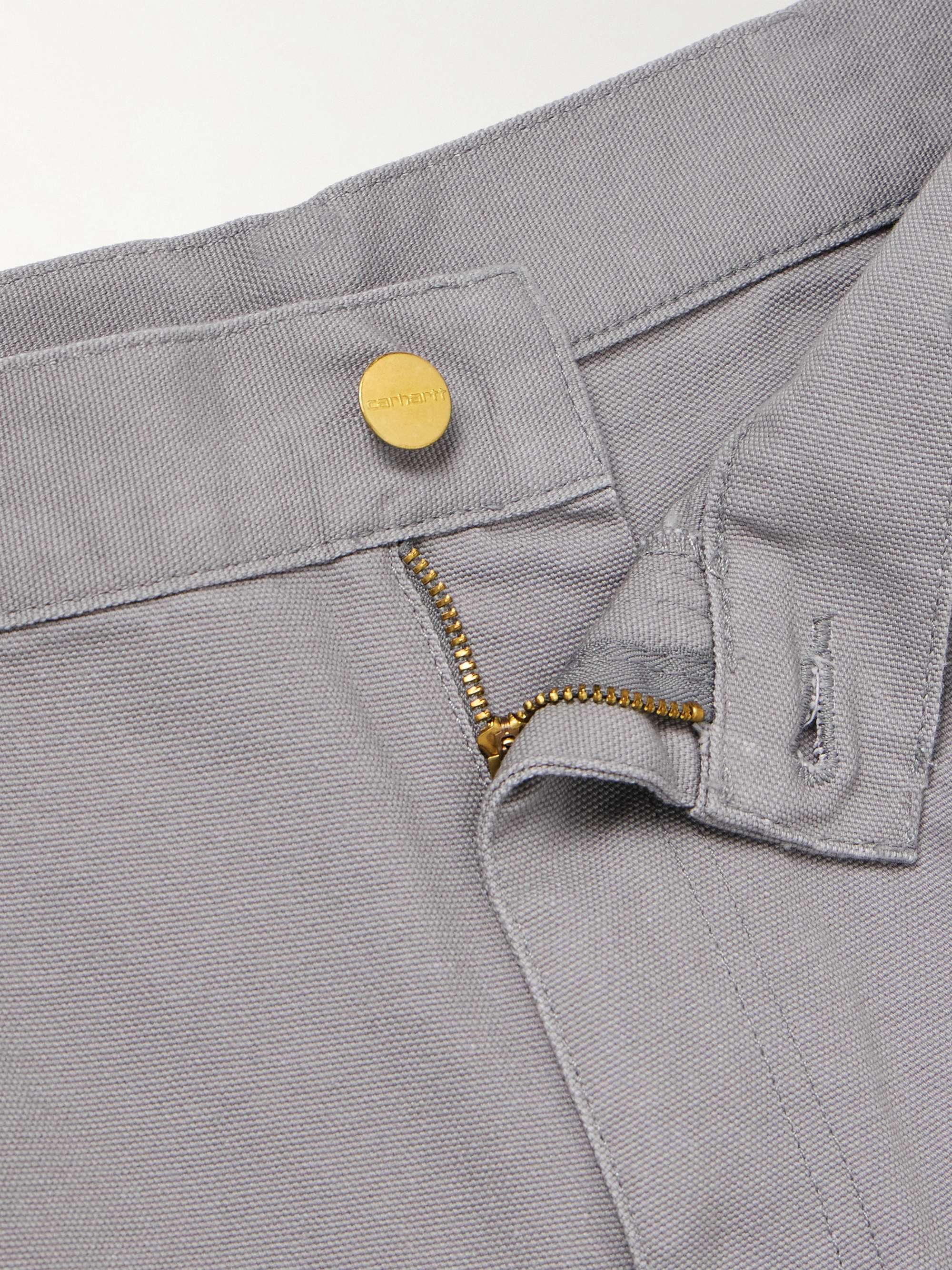 Single Knee Straight-Leg Organic Cotton-Canvas Trousers view