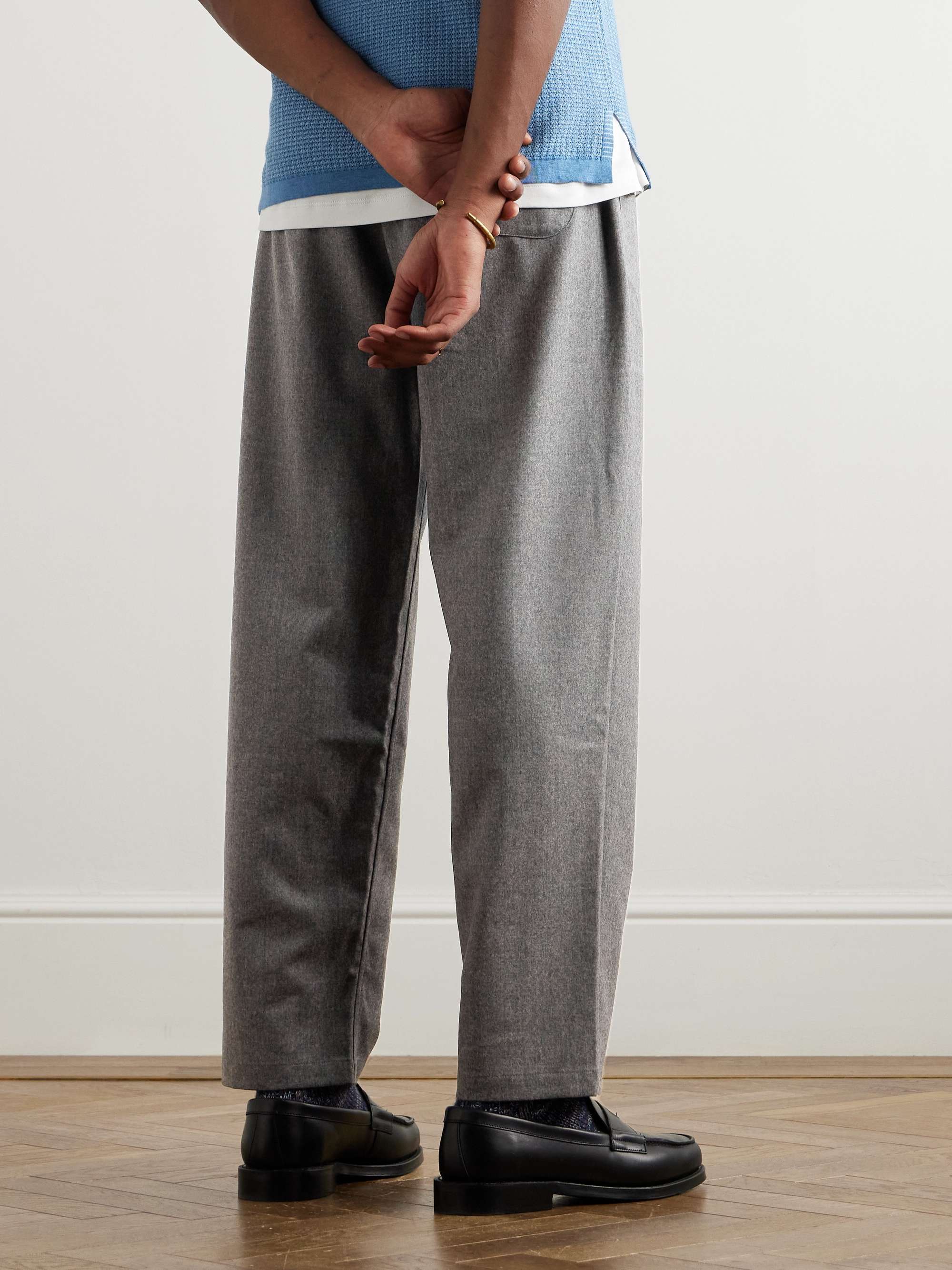 Banasa Straight-Leg Virgin Wool-Flannel Trousers view