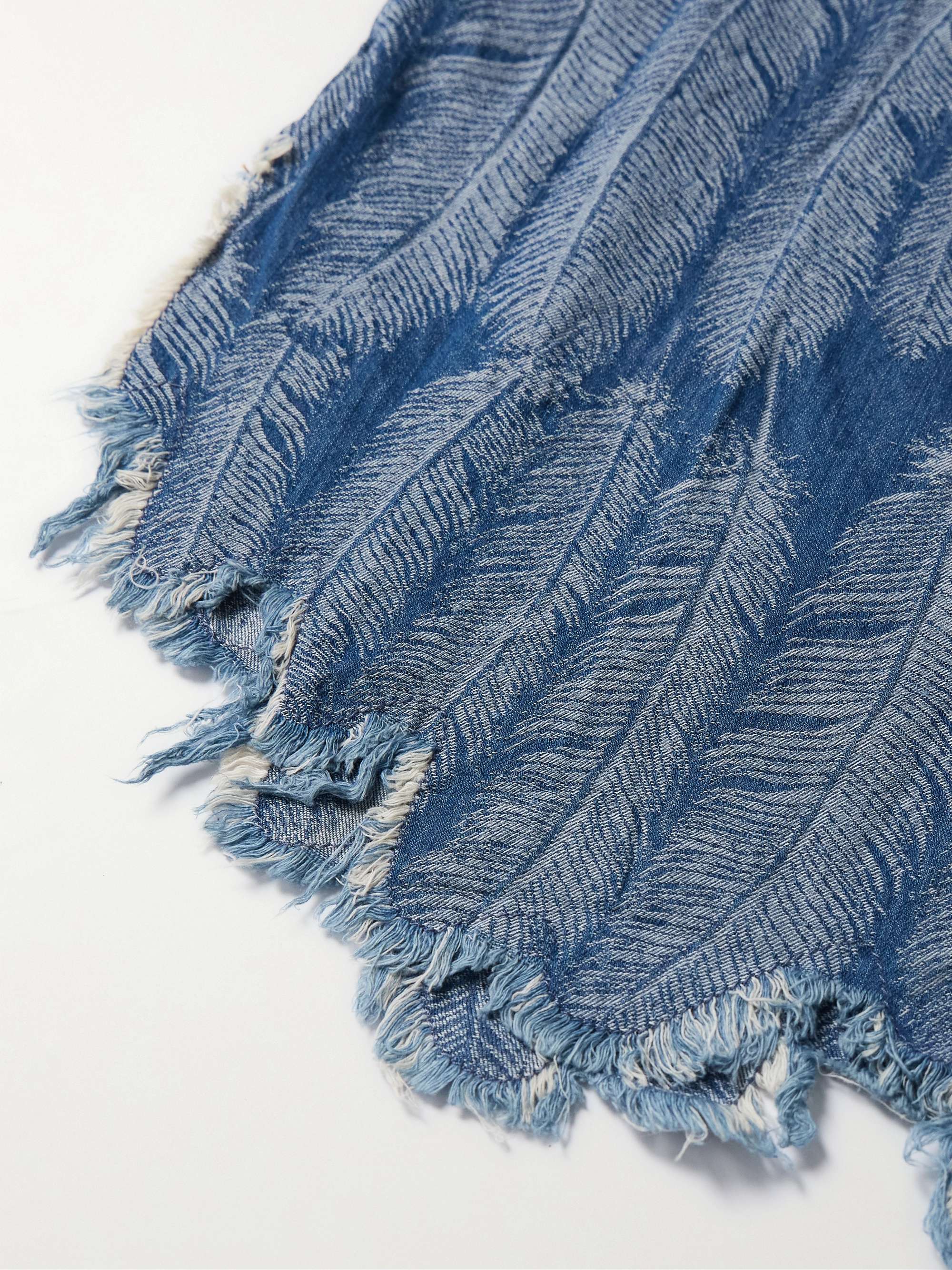 Magpie Distressed Denim-Jacquard Western Shirt view