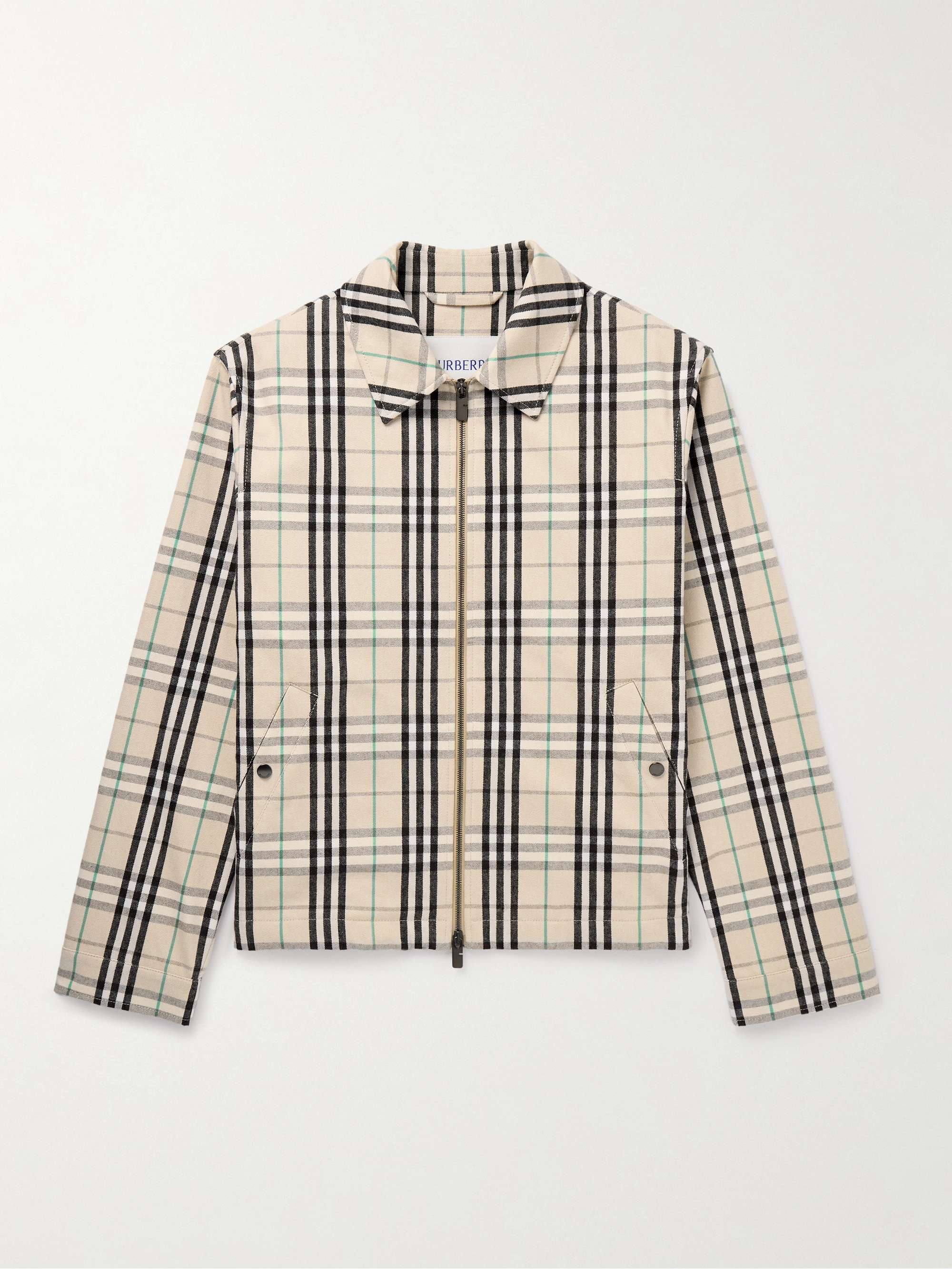 Checked Cotton-Flannel Harrington Jacket view