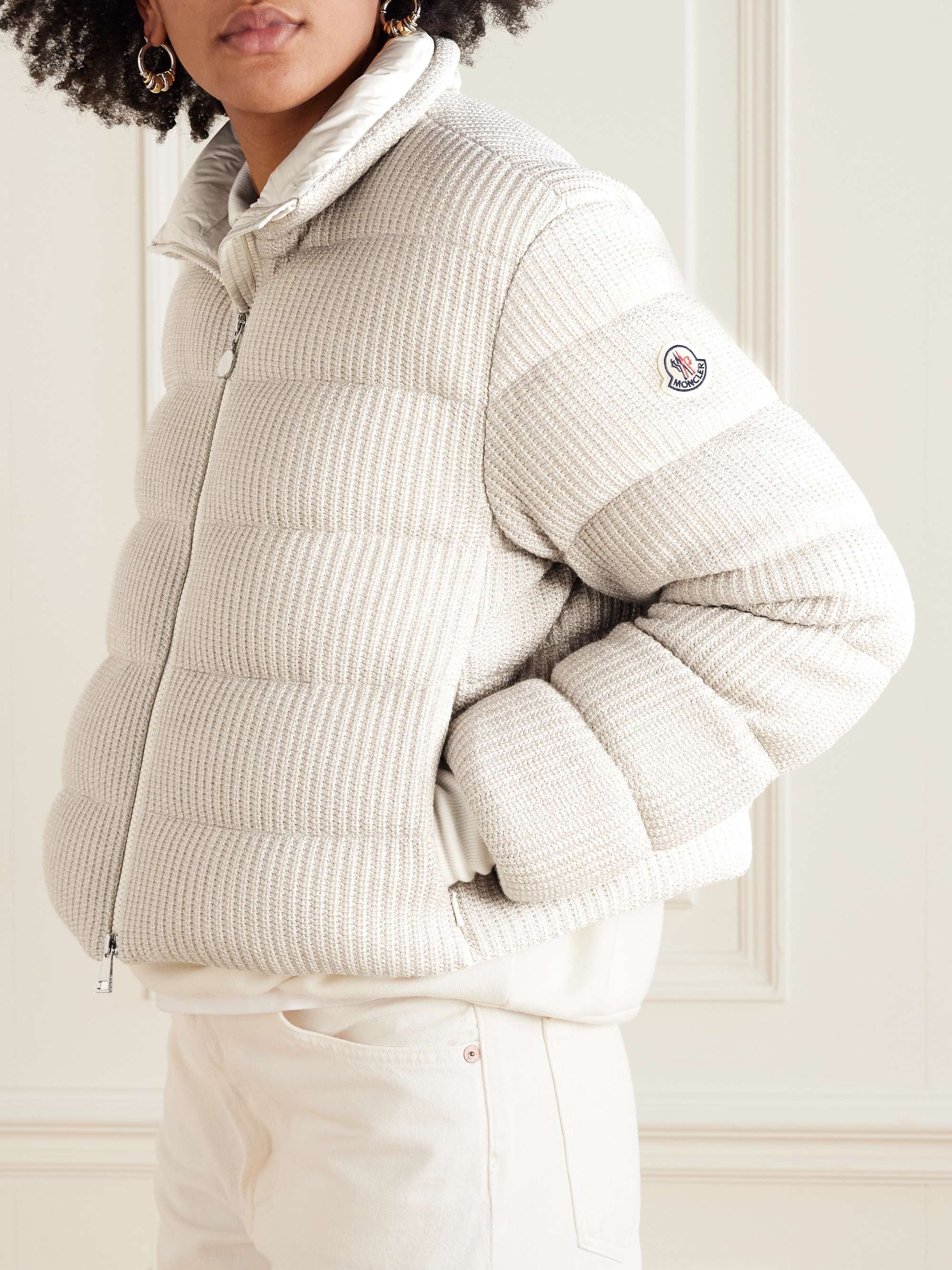 Thoiry quilted ribbed metallic cotton down jacket view