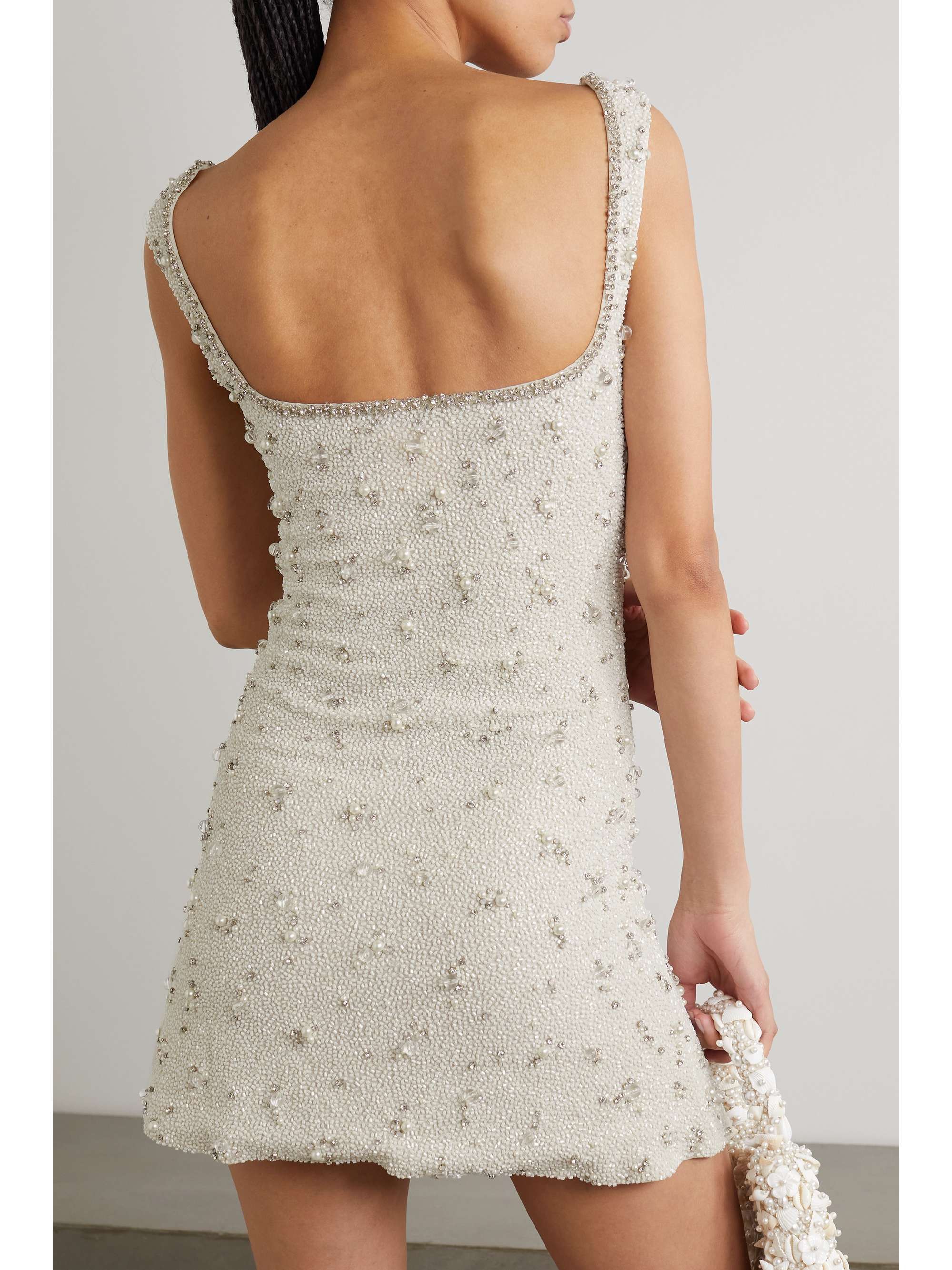 Embellished stretch-tulle mini dress view