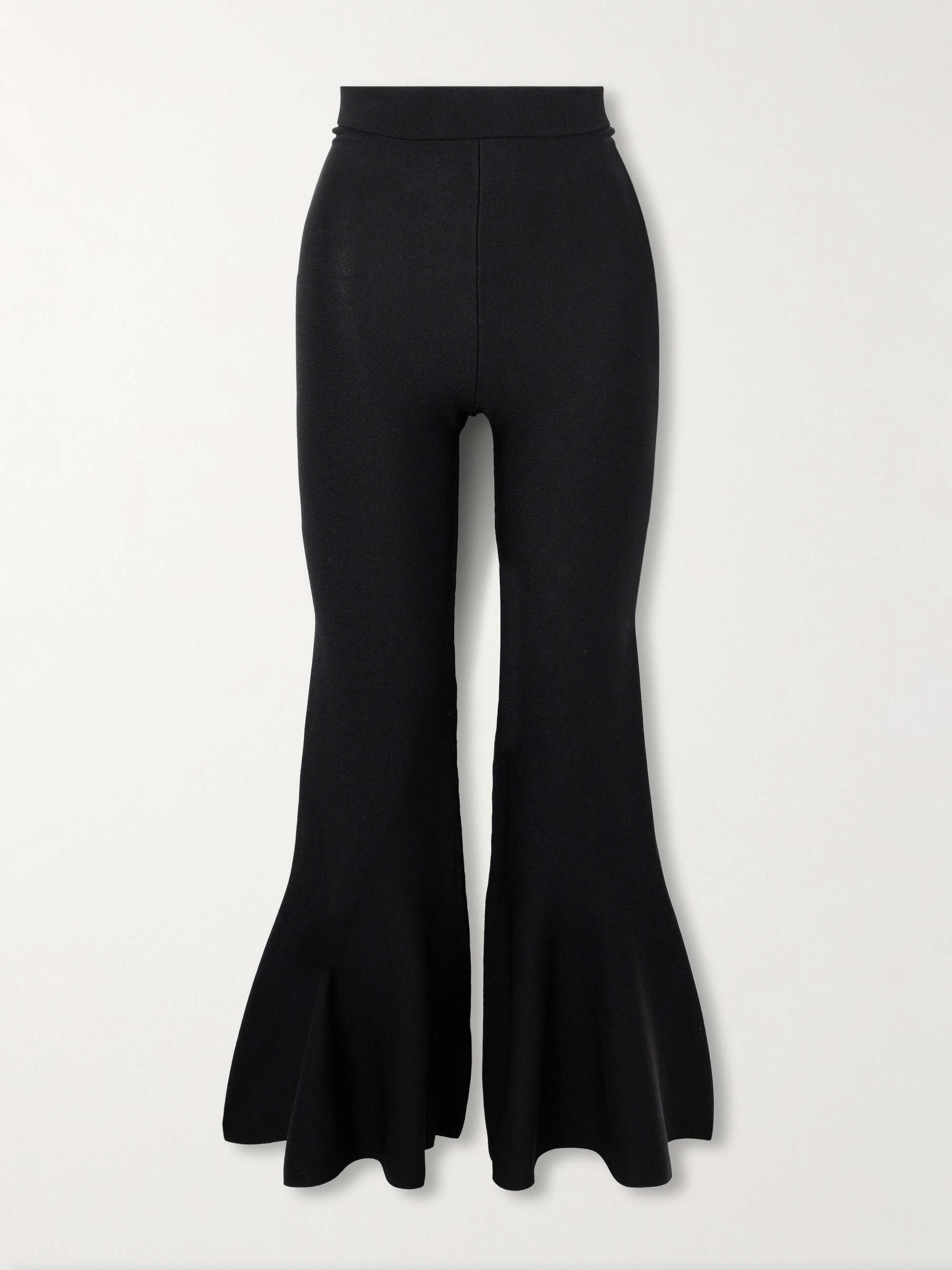 Godet stretch-knit bootcut pants view