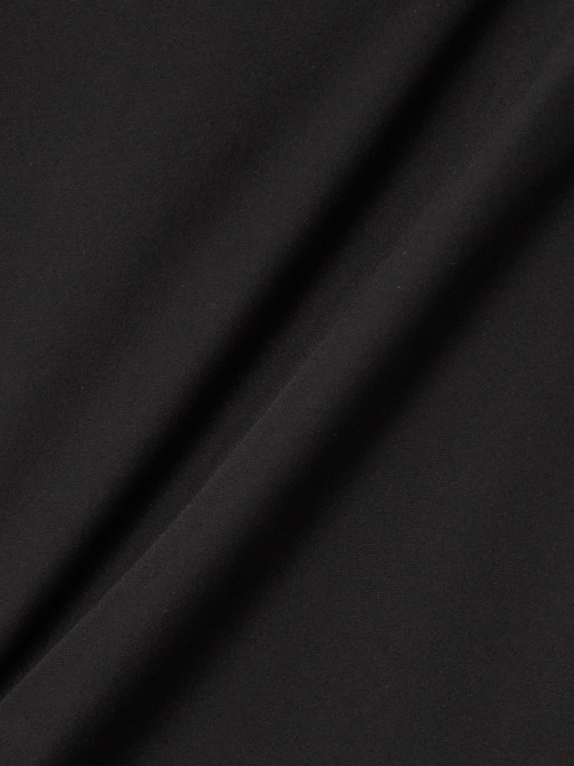 Draped open-back embellished cady gown view